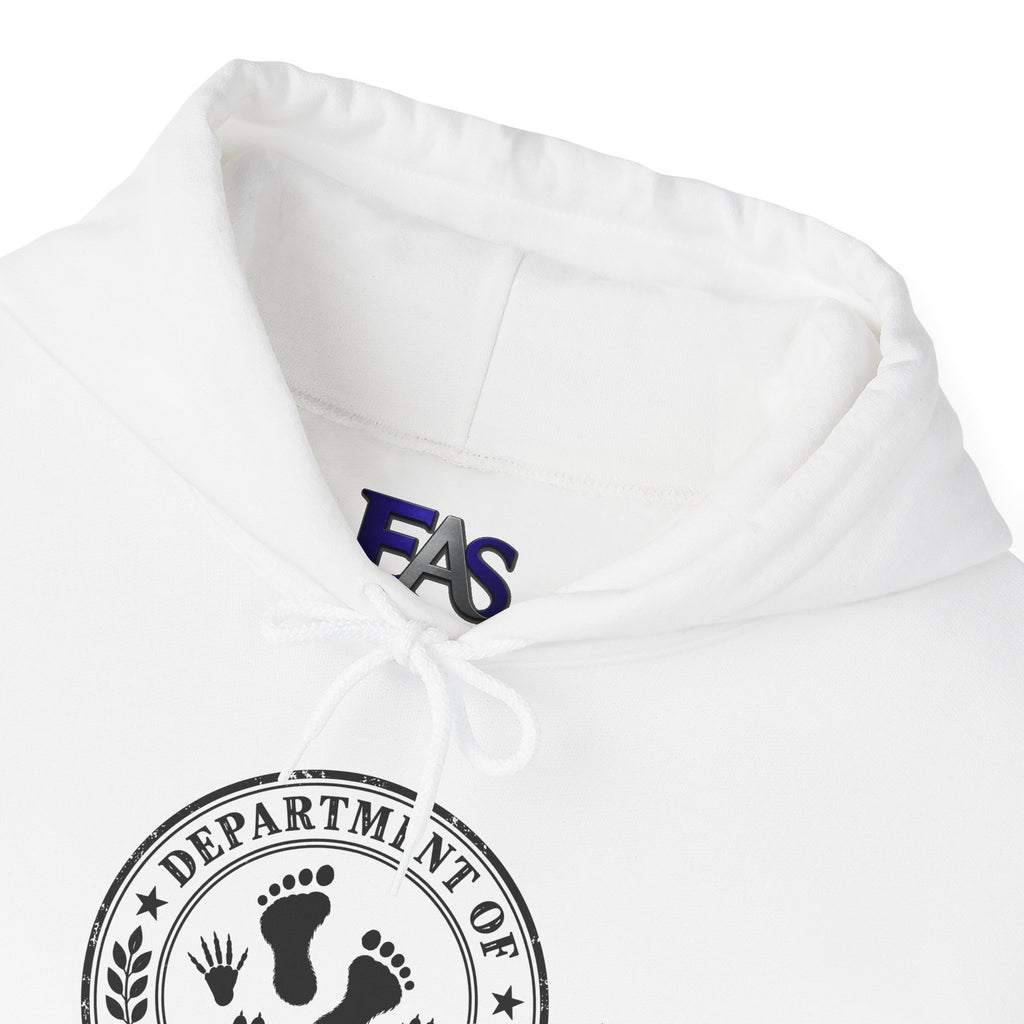 Department of Suspicious Footprints Hoodie | Bigfoot, Raccoon & Cat Cryptid Sweatshirt