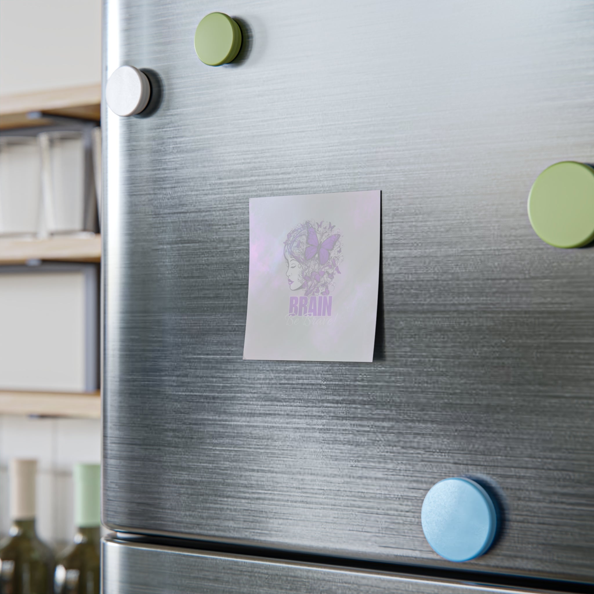 Photo depicting the ​Purple Brain Be Brave Post-it® Note Pads from EpiAl's Shop.