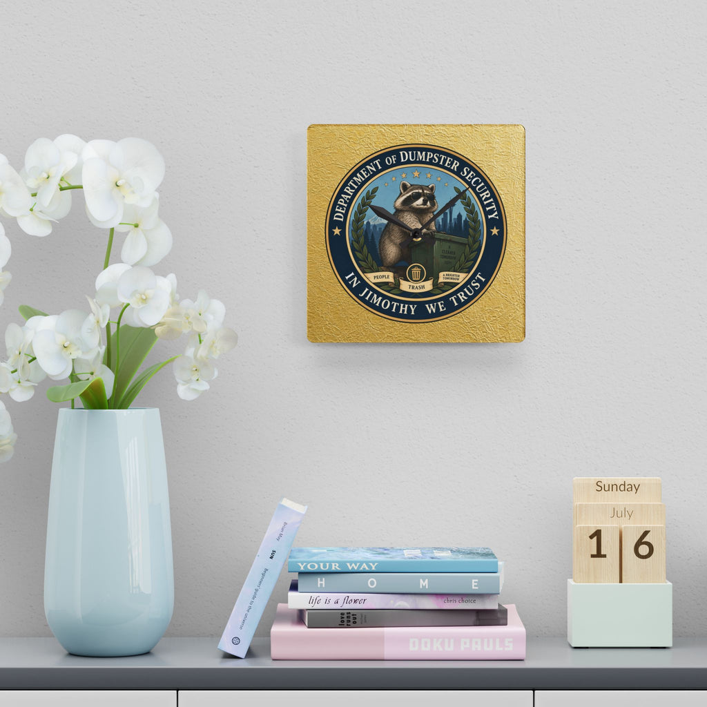 Department of Dumpster Security Jimothy Wall Clock | Raccoon Humor Decor