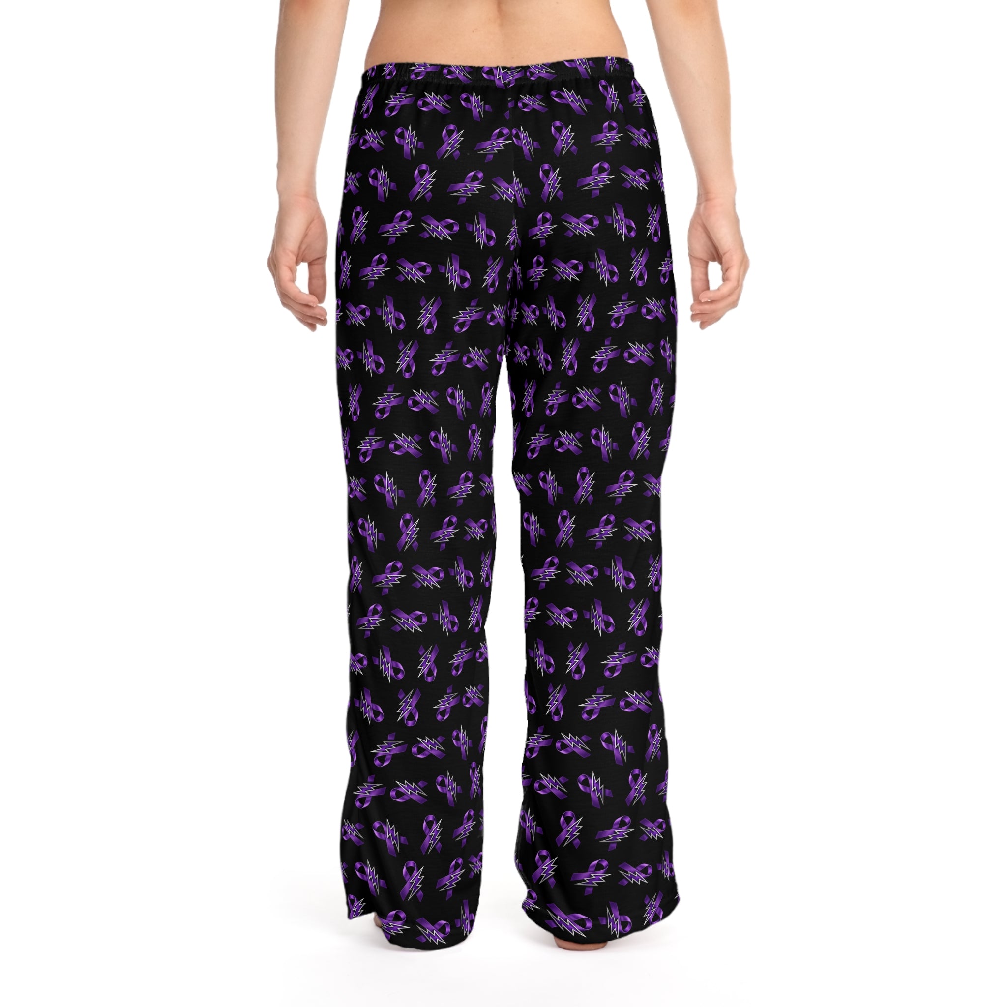 Purple Ribbon and Lightning Epilepsy Awareness Pajama Pants