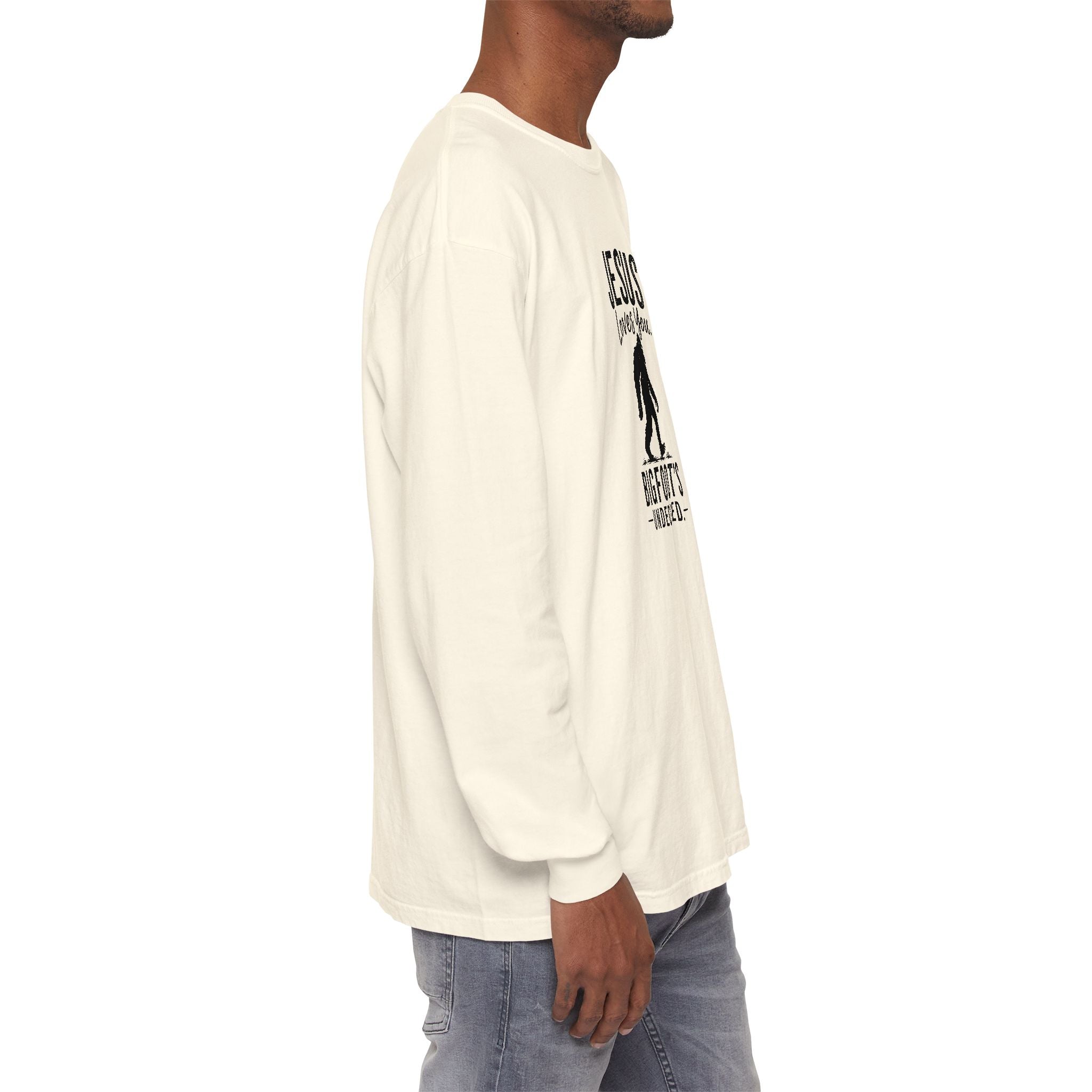 Jesus Loves You. Bigfoot’s Undecided. Long Sleeve Shirt