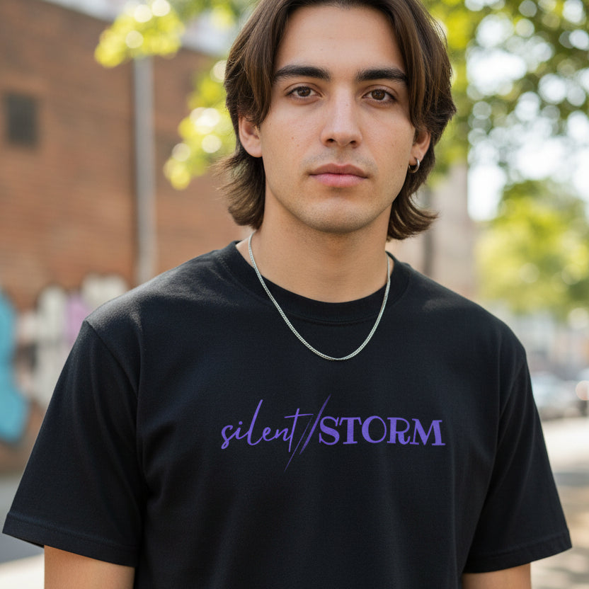 Silent Storm Unisex T-Shirt – Epilepsy Awareness Purple Statement Tee