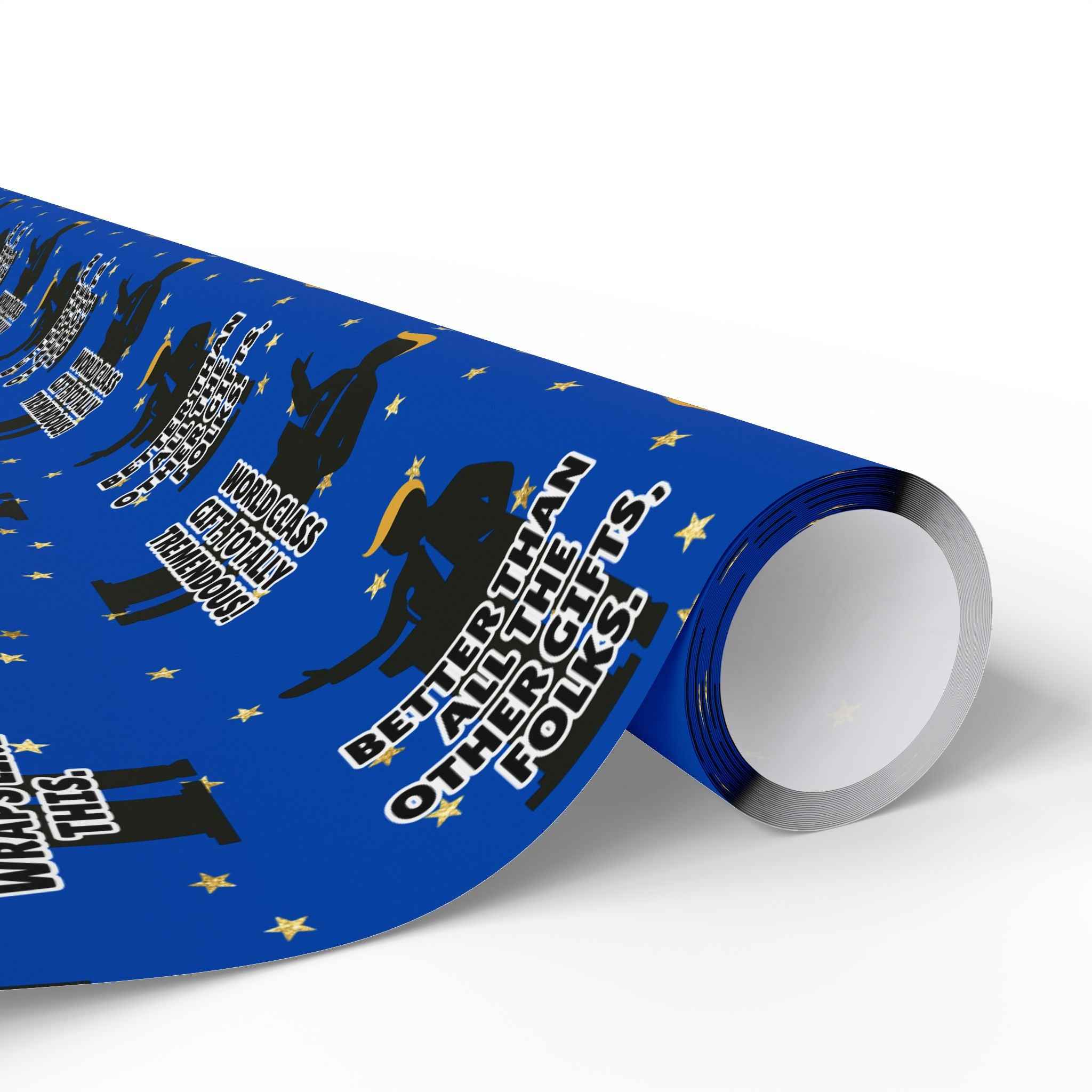 “Greatest Present, Believe Me” Political Parody Wrapping Paper