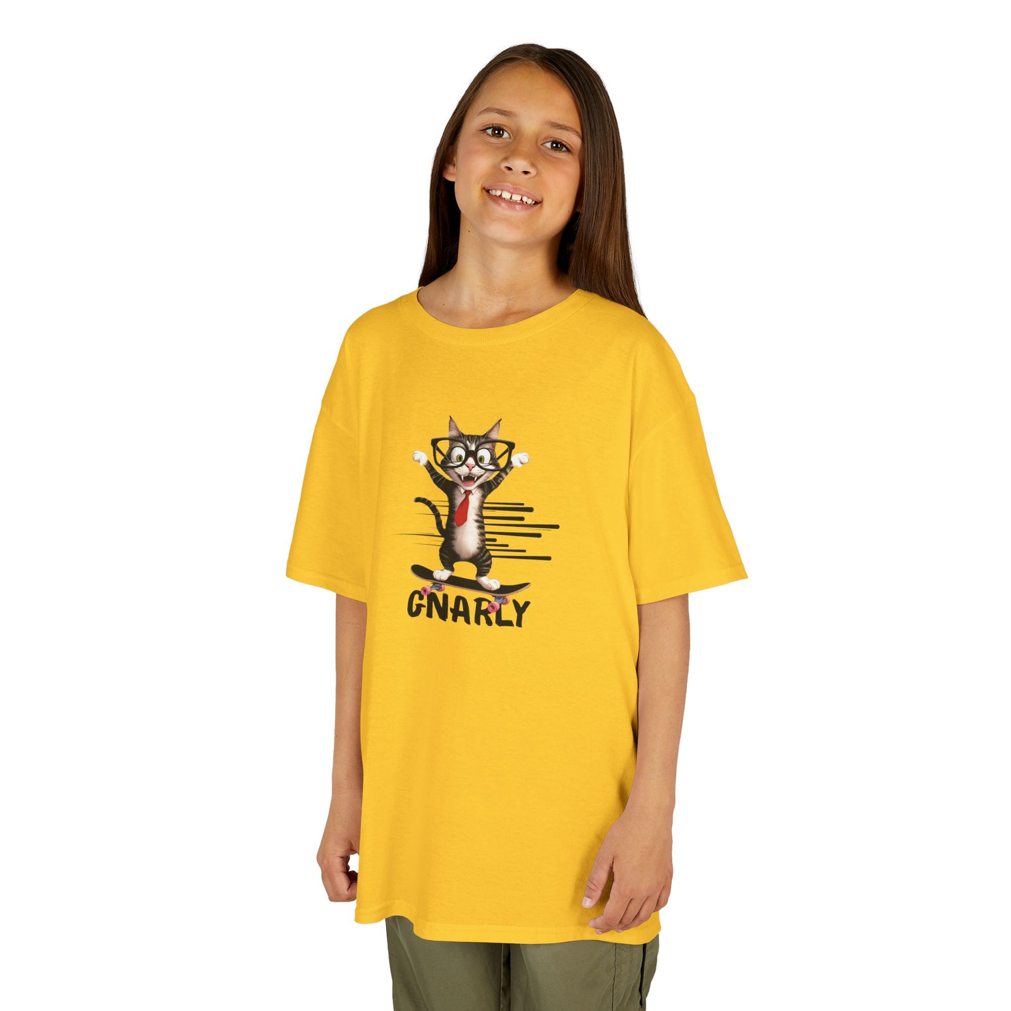 Kids Gnarly Cat Tee - Fun and Playful Cotton T-Shirt for Children
