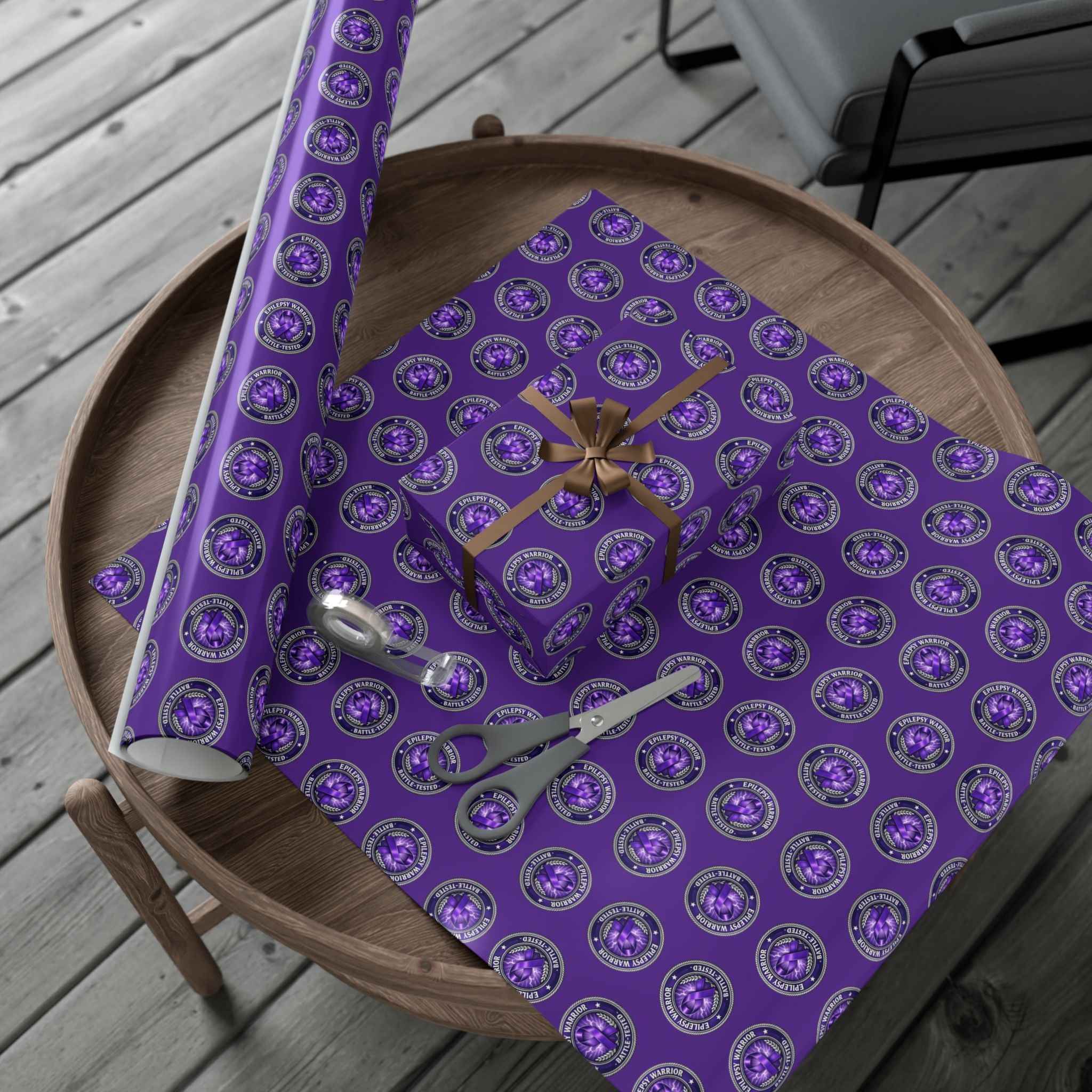 Epilepsy Warrior Gift Wrap | Purple Awareness All-Occasion Wrapping Paper