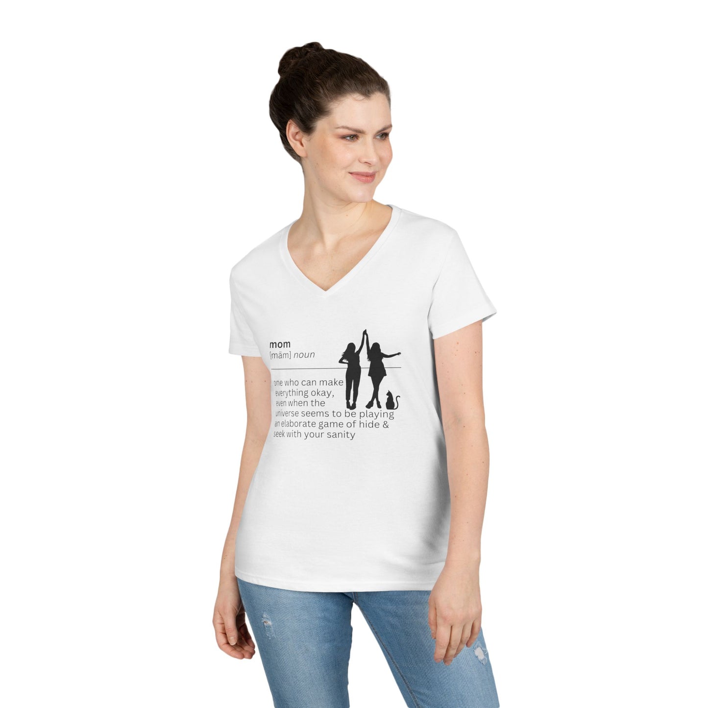 Mom Definition V-Neck T-Shirt - Everything Okay
