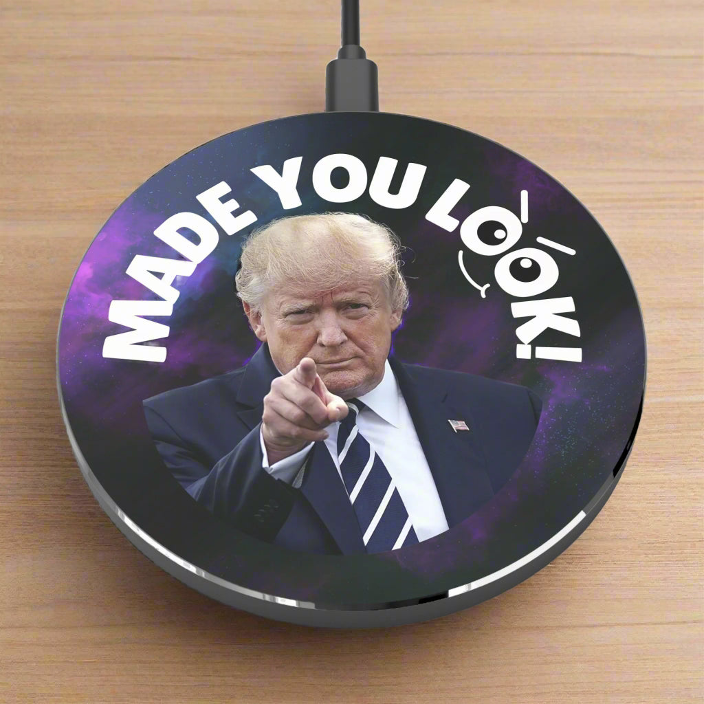 Funny Fast Wireless Charger - 'Made You Look!' Design