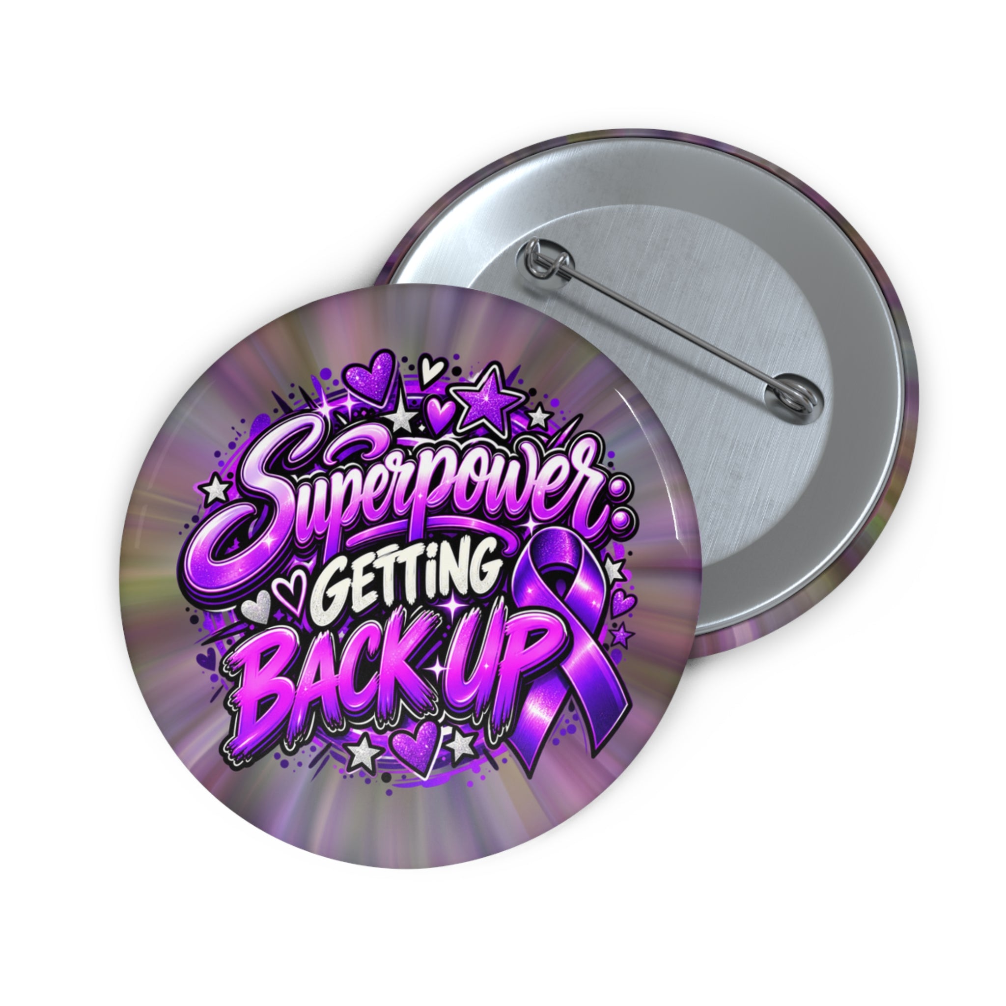 Superpower: Getting Back Up Epilepsy Awareness Pin Button