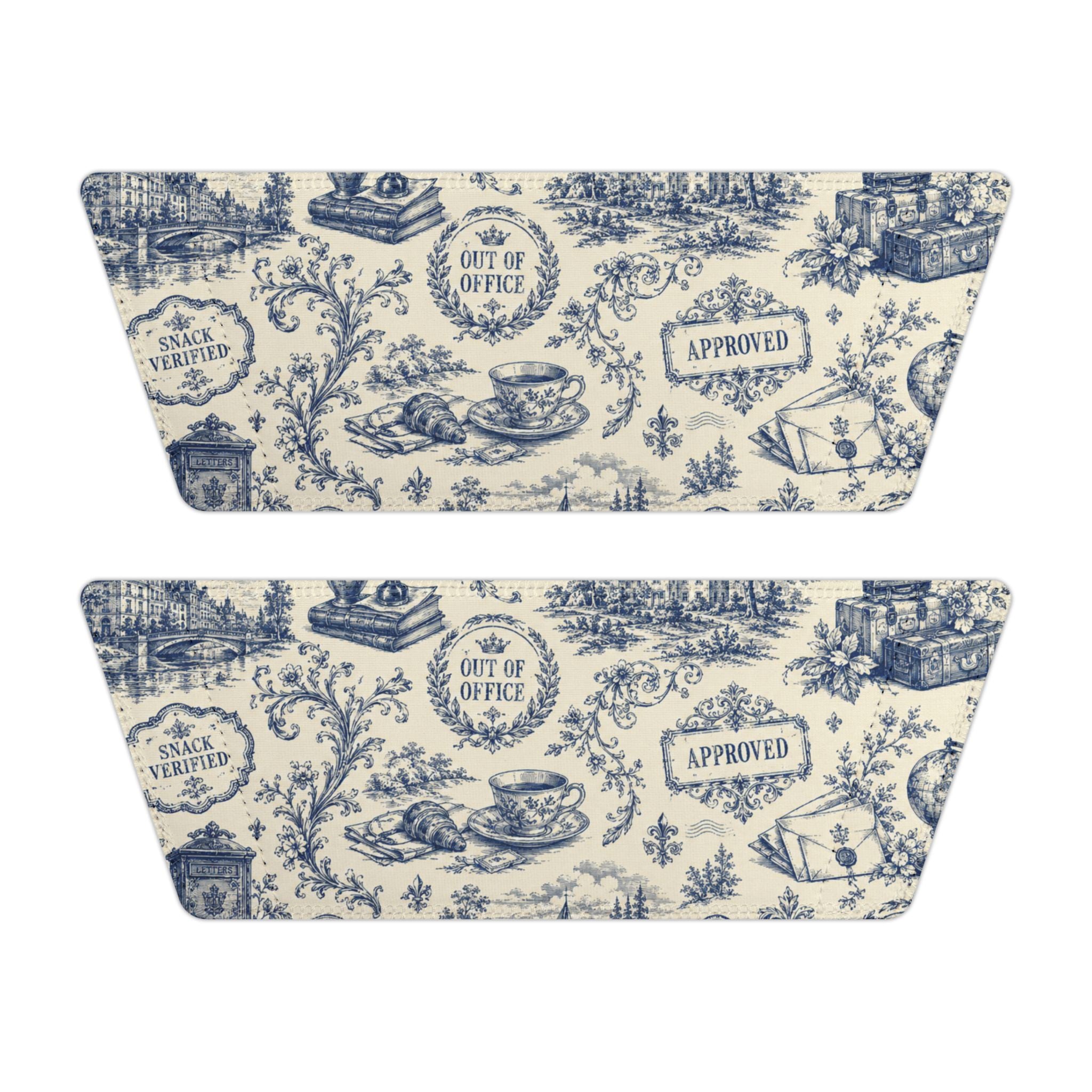 Out of Office Blue Toile Slide Sandals (Removable Strap)