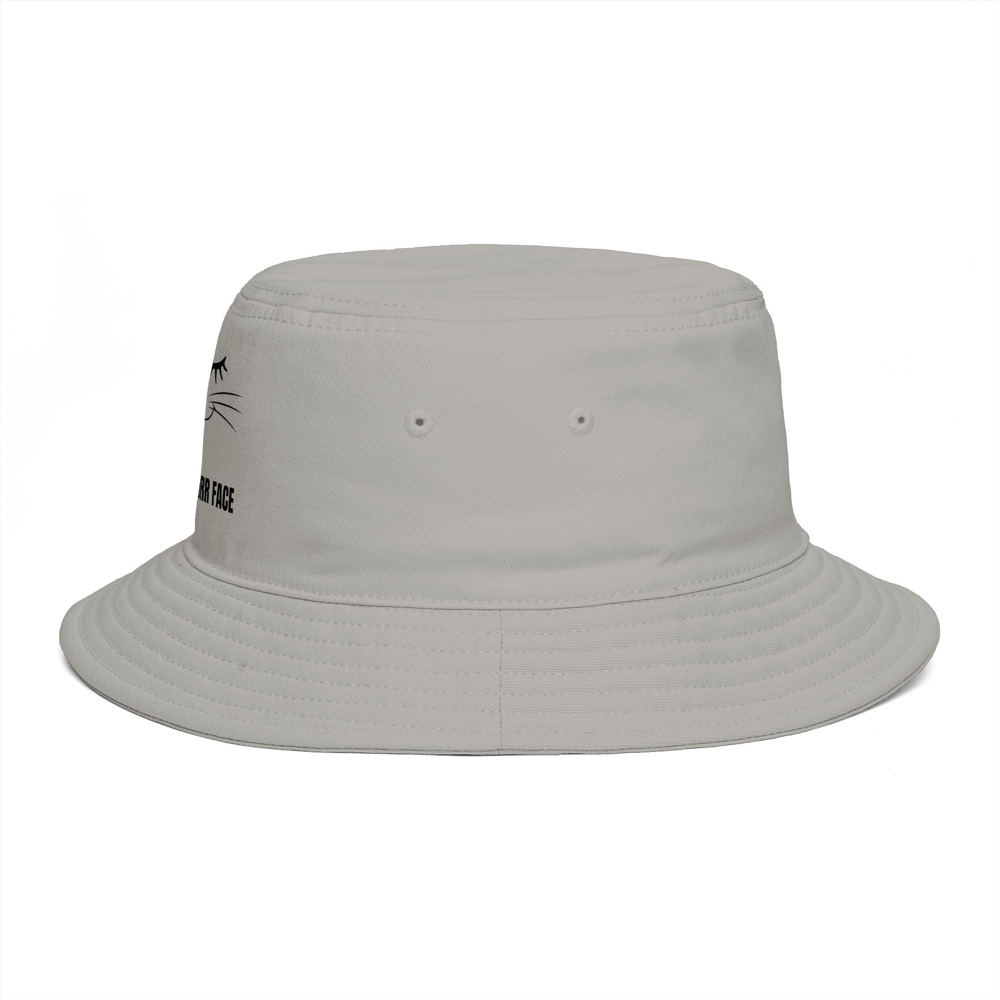 Resting Purr Face Embroidered Cat Bucket Hat