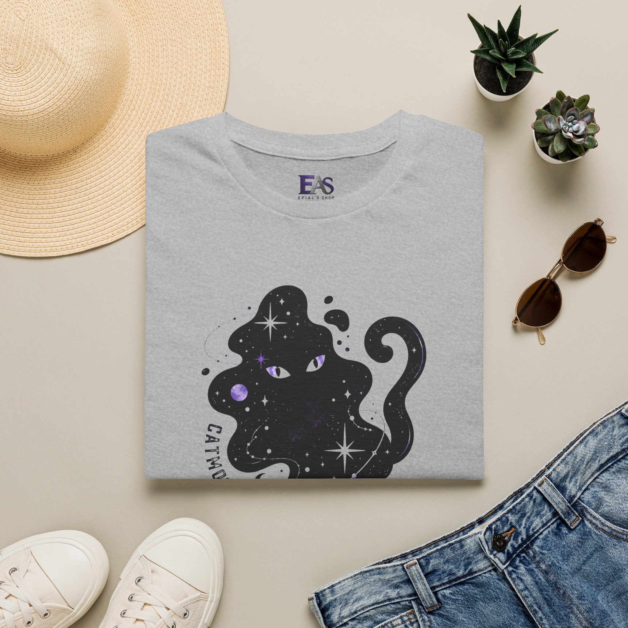 Catmosphere Cosmic Cat T-Shirt | Celestial Black Cat Graphic Tee