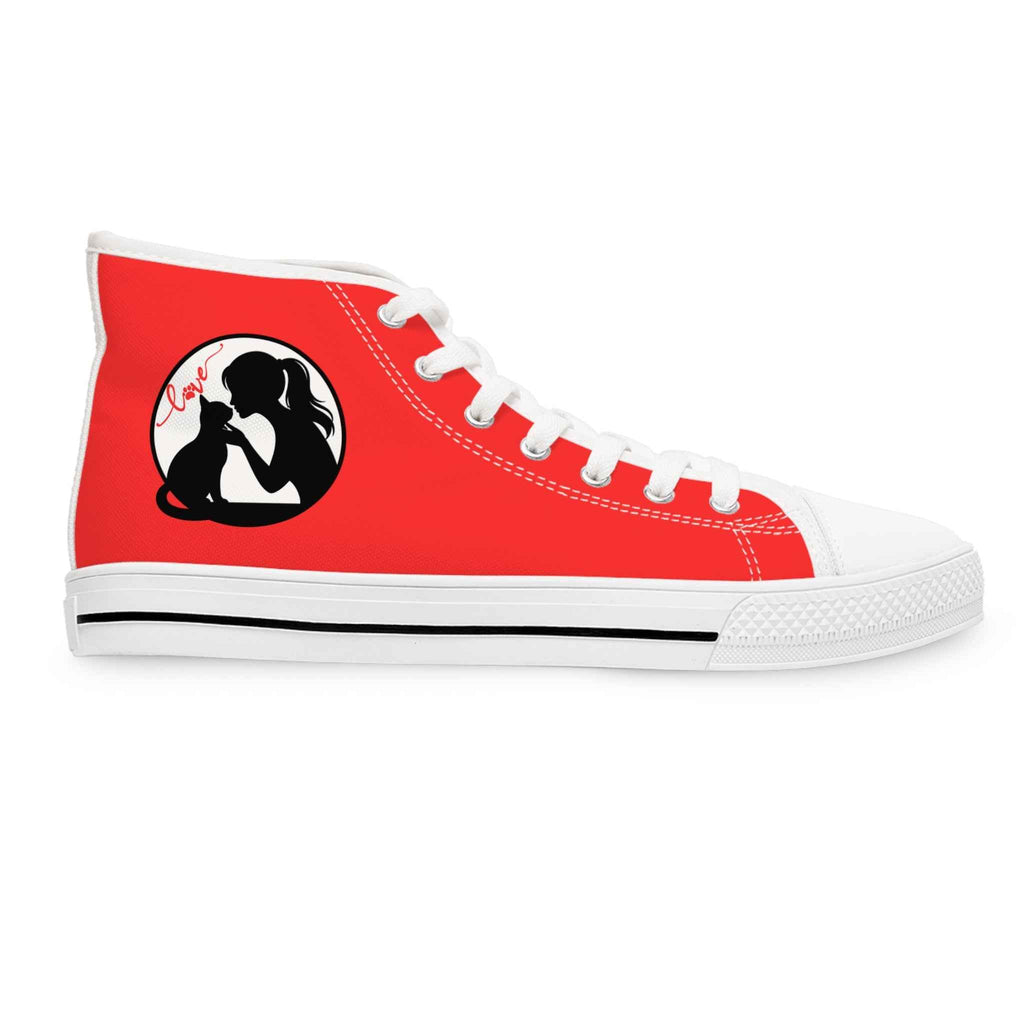 Love & Pawprints High-Top Sneakers – Cat Lover Statement Shoes