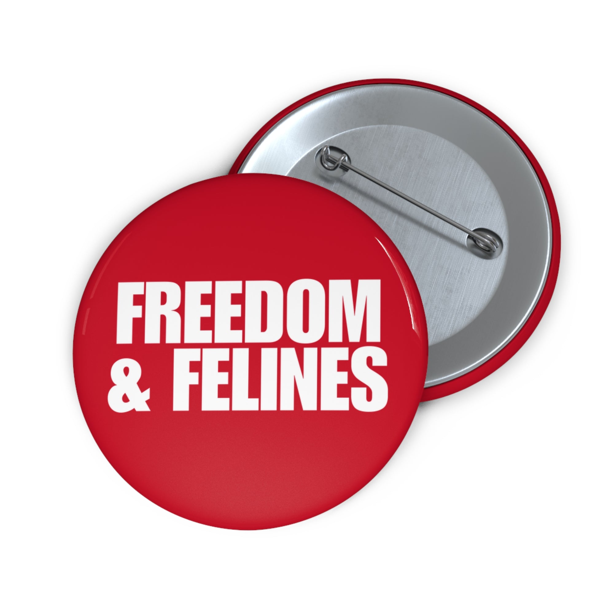 Freedom & Felines Pin Buttons - Fun Cat Lover Accessories