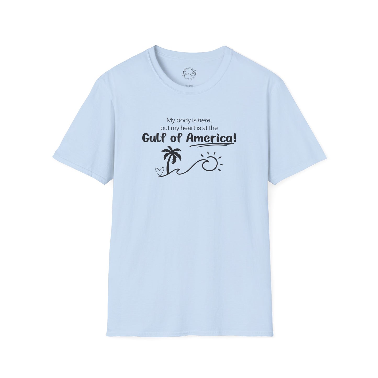 Heart at the Gulf of America Graphic T-Shirt - Perfect for Beach Lovers