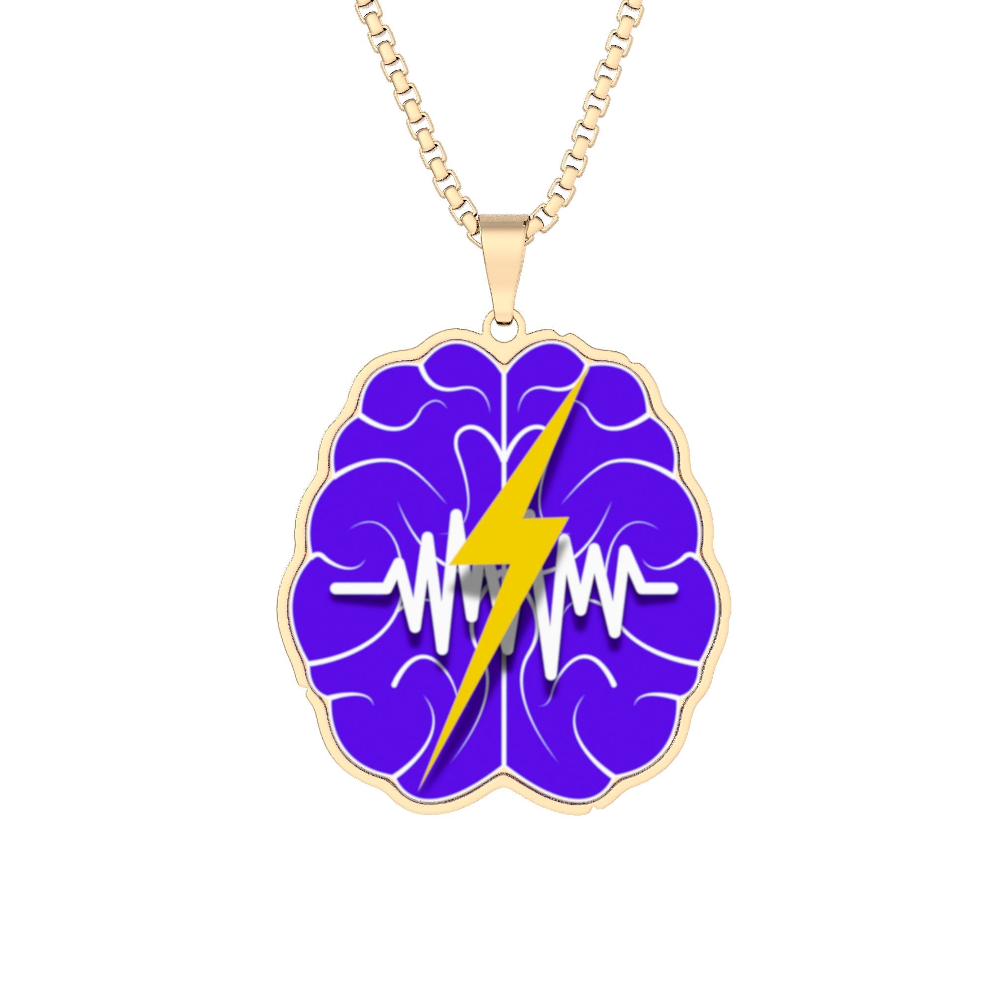 Neurostrong Brain Lightning Pendant Necklace