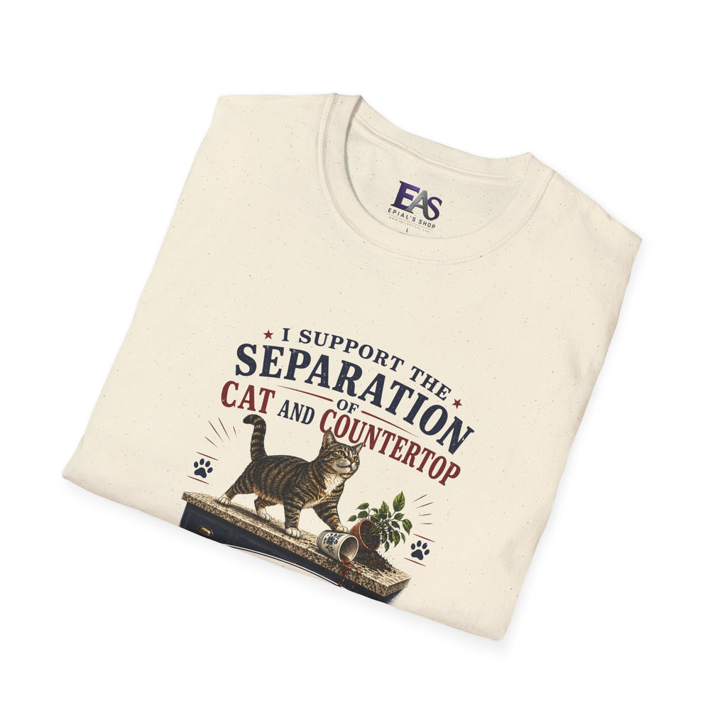 Separation of Cat and Countertop T-Shirt | Funny Cat Lover Tee