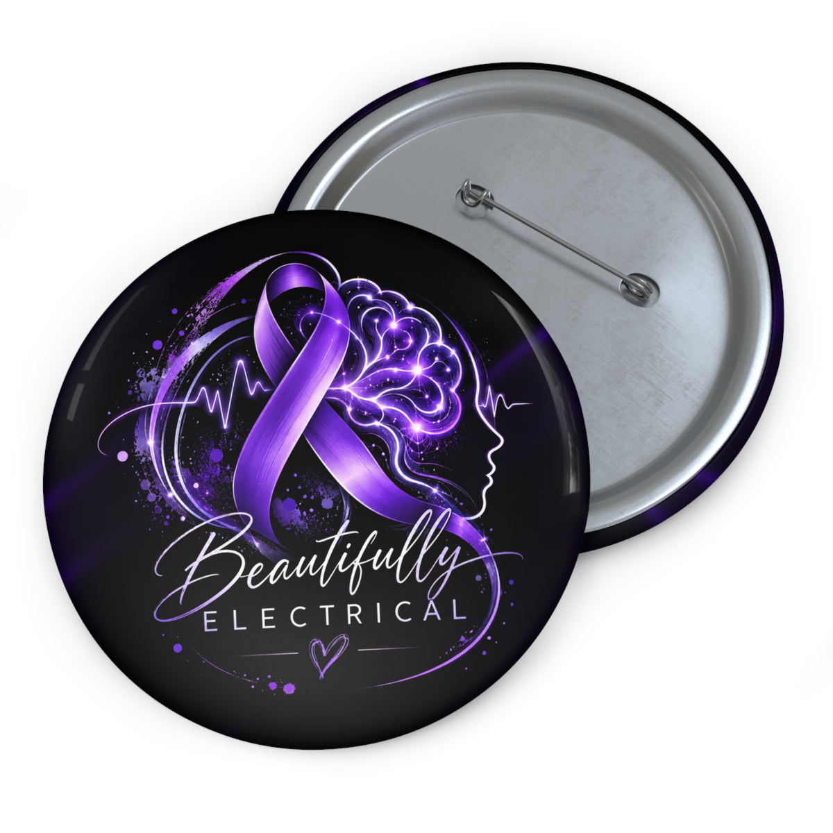Beautifully Electrical Epilepsy Awareness Pinback Button