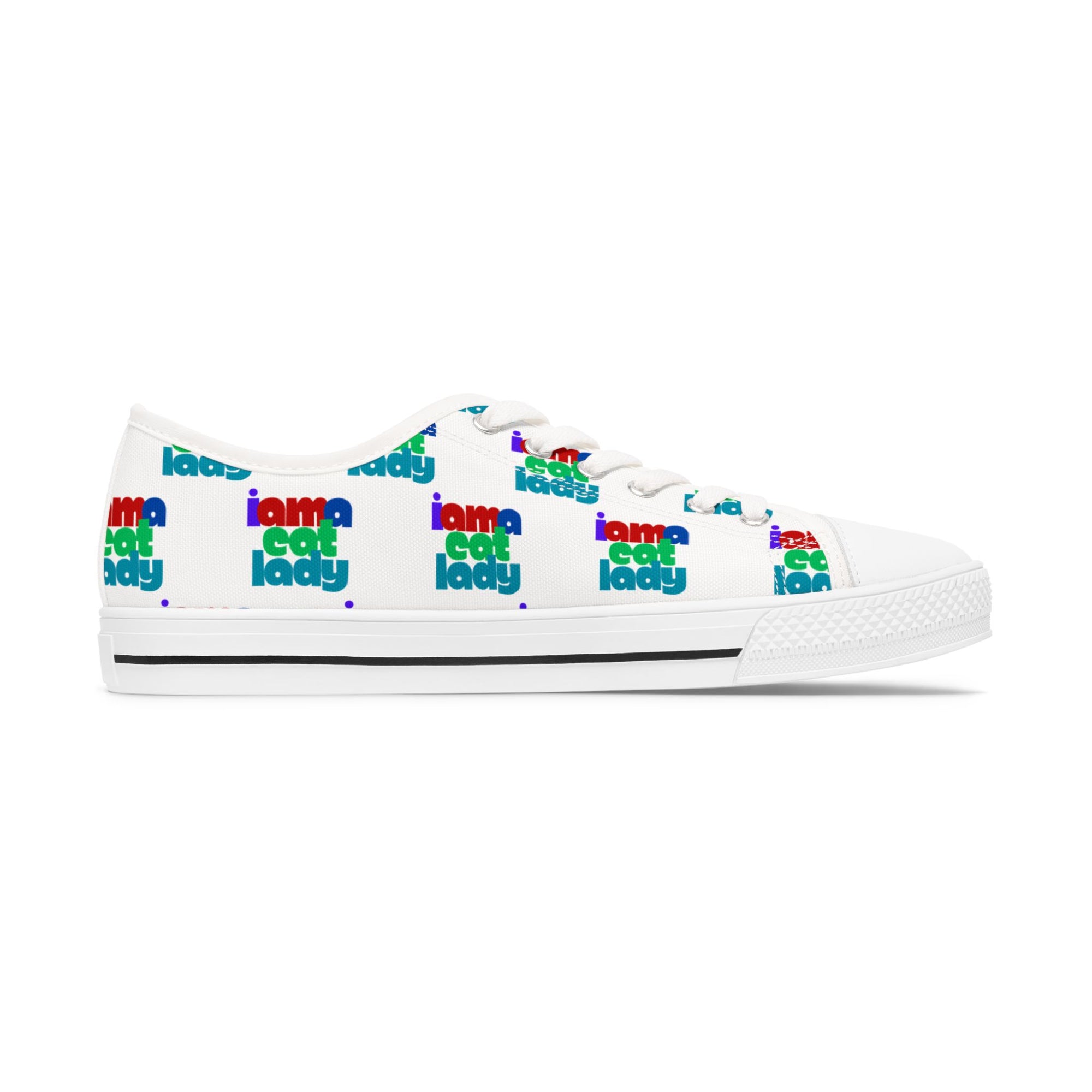 Fun Cat Lady Women's Low Top Sneakers