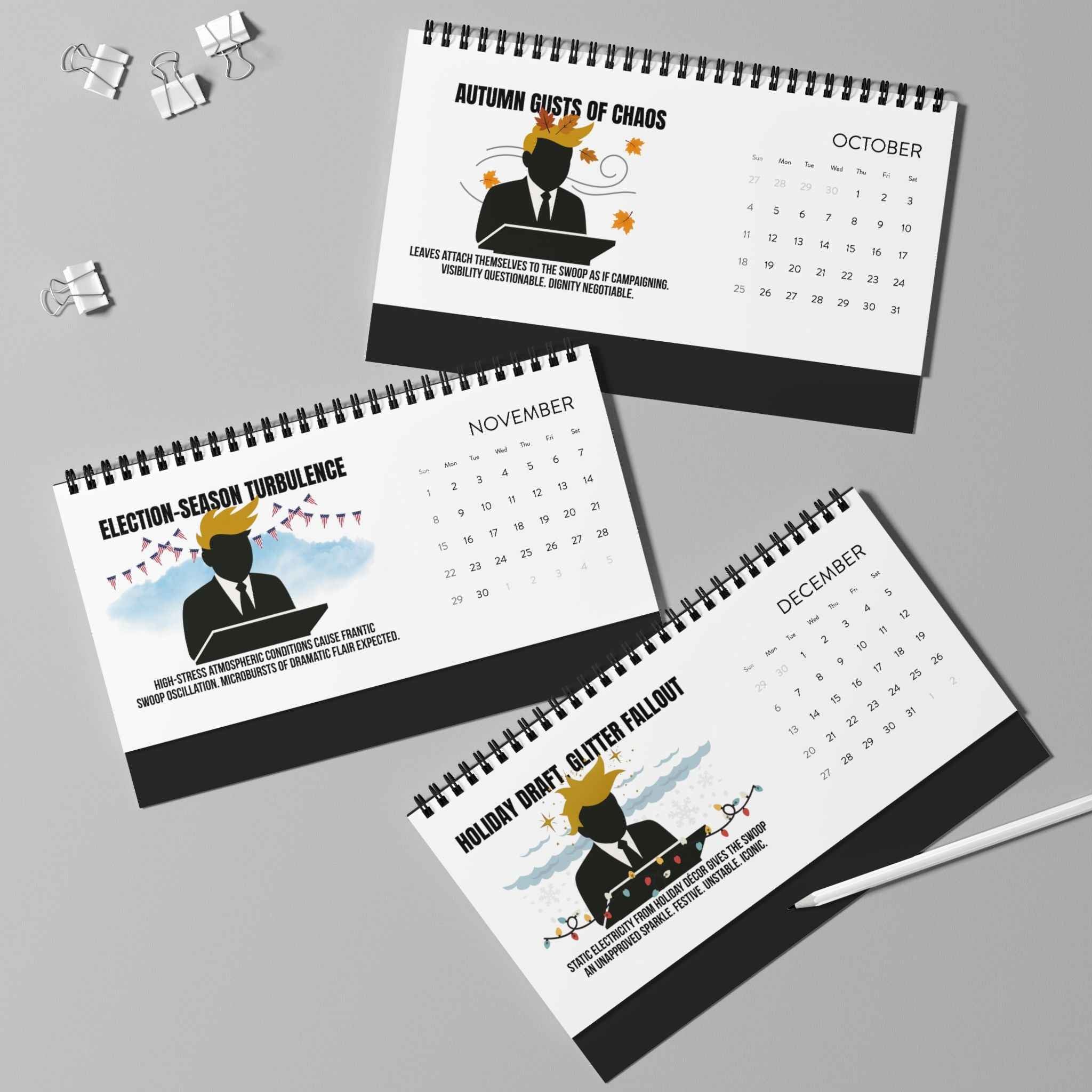 Executive Hair Forecast 2026 Desktop Calendar