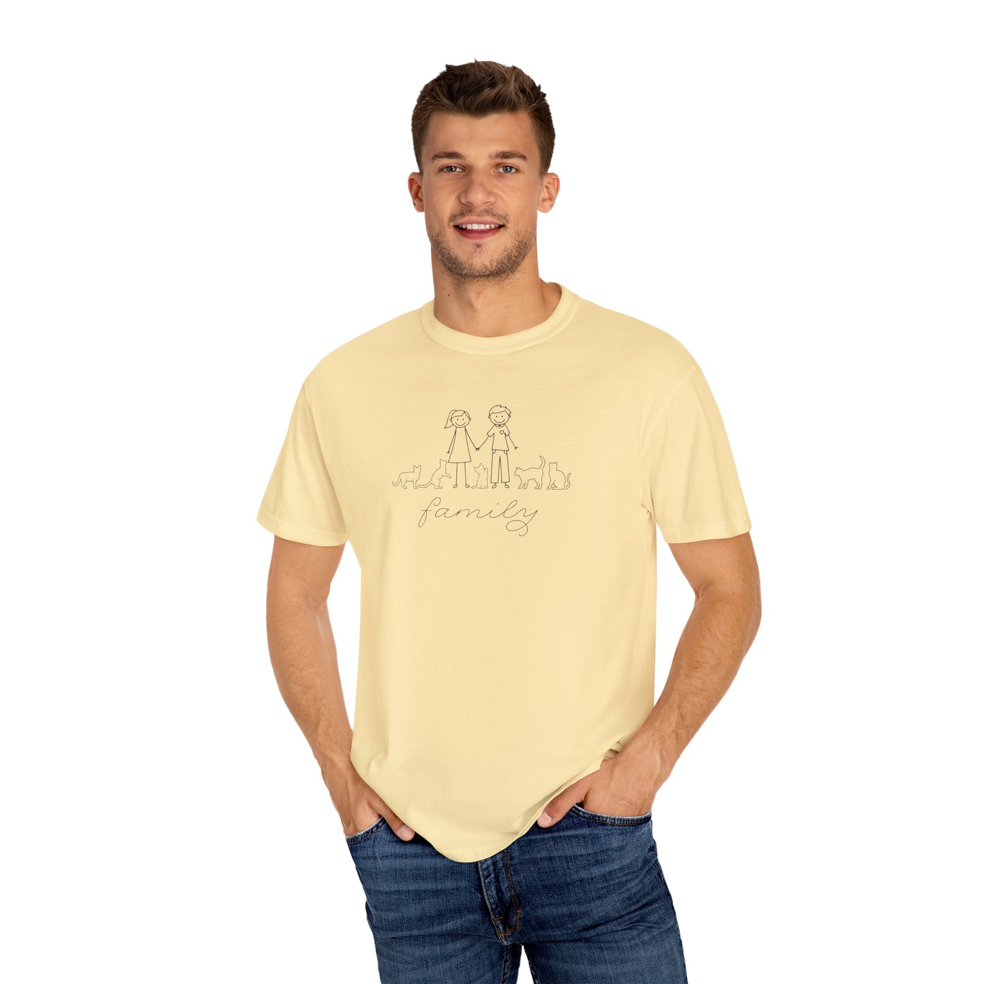 Cat Family Bond Unisex Garment-Dyed T-shirt