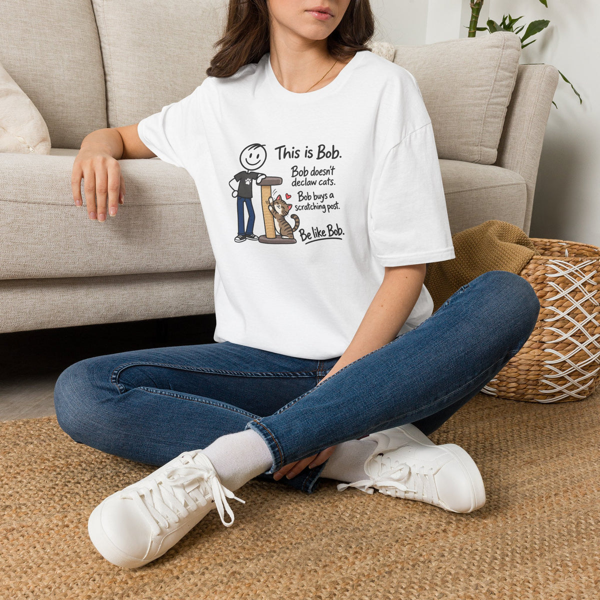 Be Like Bob Don’t Declaw Cats T-Shirt | Cat Scratching Post Tee
