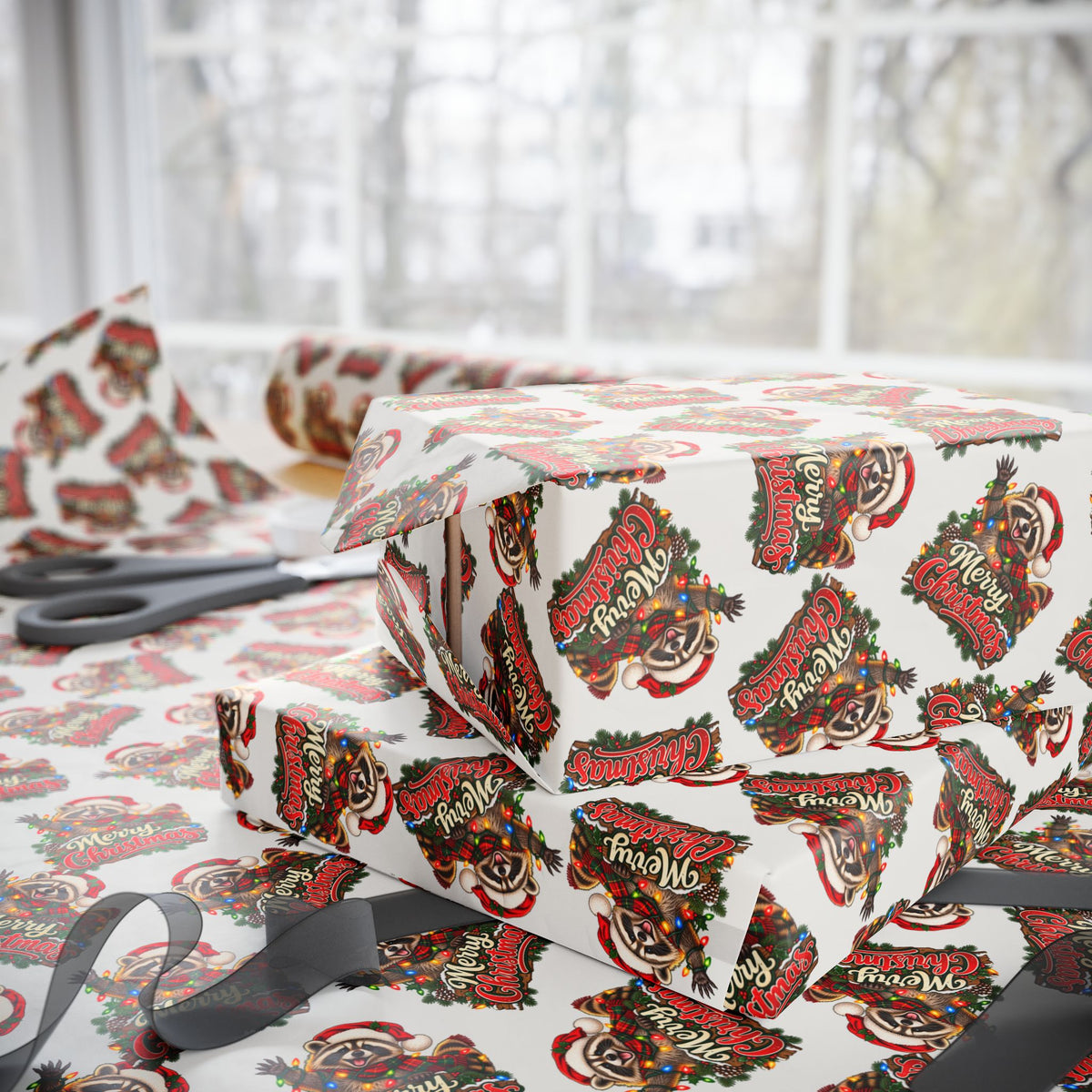 Jimothy the Raccoon Merry Christmas Wrapping Paper | Funny Holiday Gift Wrap