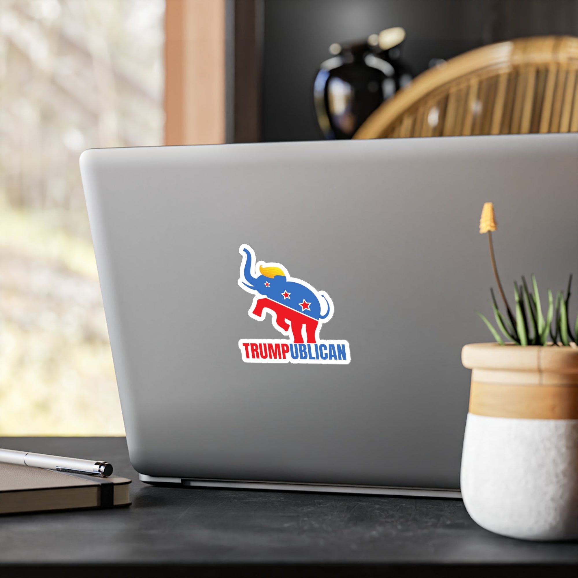 Trumpublican Elephant Vinyl Decal - Funny Political Sticker for Car, Laptop, or Home Printify