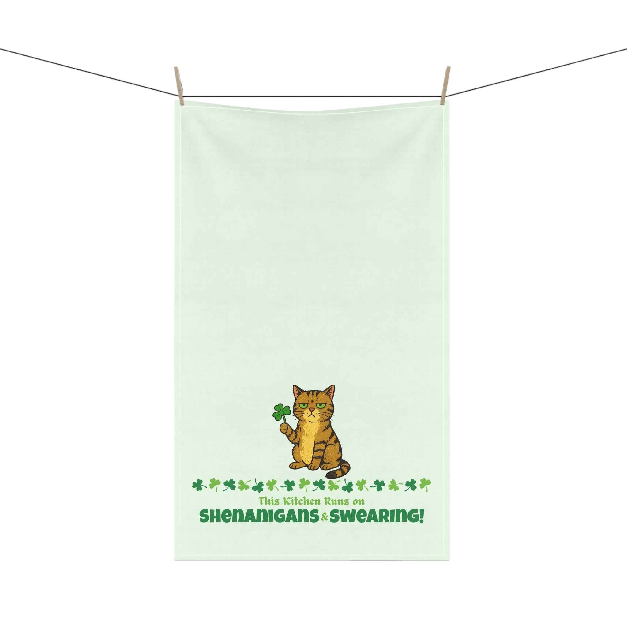 Shenanigans and Swearing - St. Patrick’s Day Cat Tea Towel