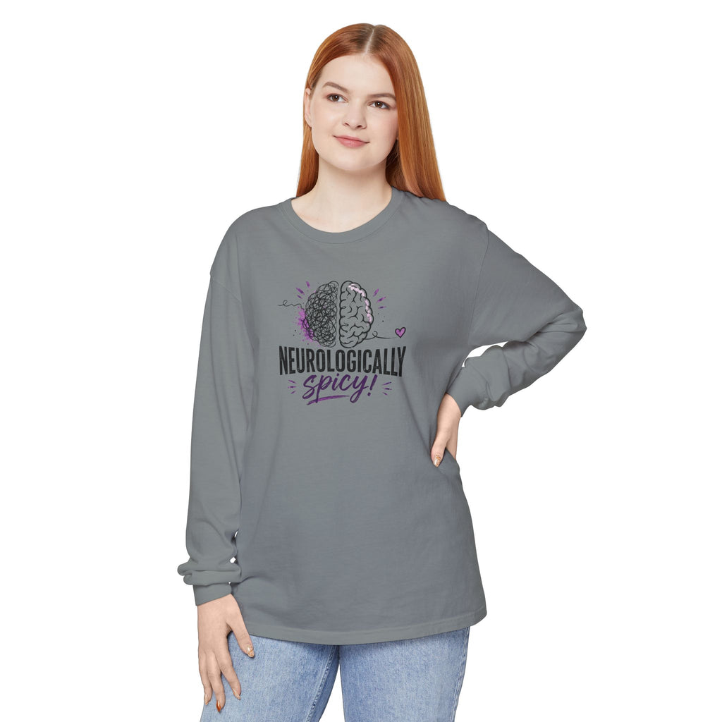 Neurologically Spicy Epilepsy Awareness Garment-Dyed Long Sleeve Shirt