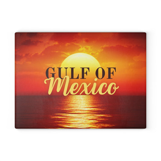 Gulf of Mexico Sunset Glass Cutting Board Printify