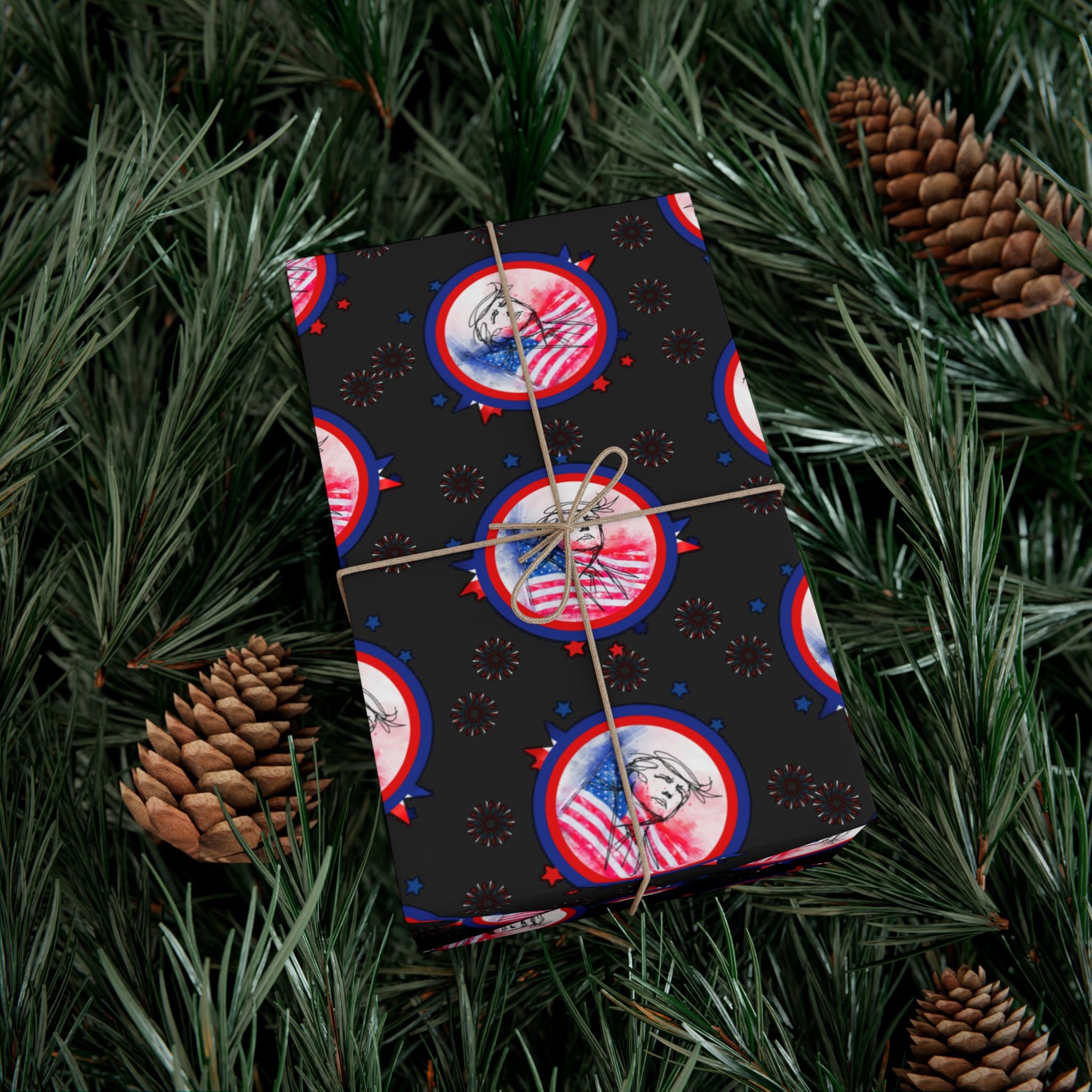 Draw Your Own Conclusions All-Occasion Gift Wrap – Patriotic Satire Wrapping Paper