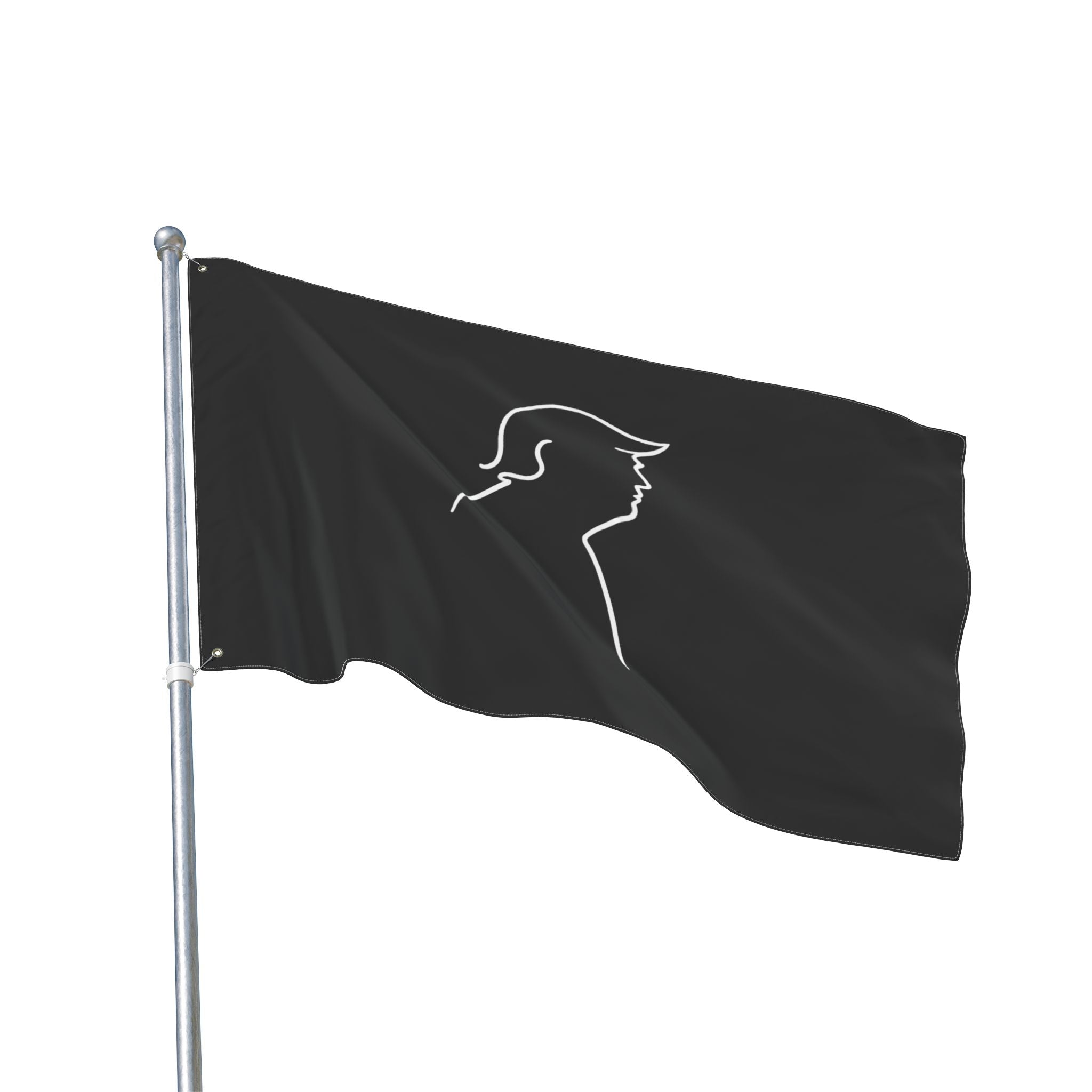 Minimalist Line Portrait Flag – Modern Political Parody Design