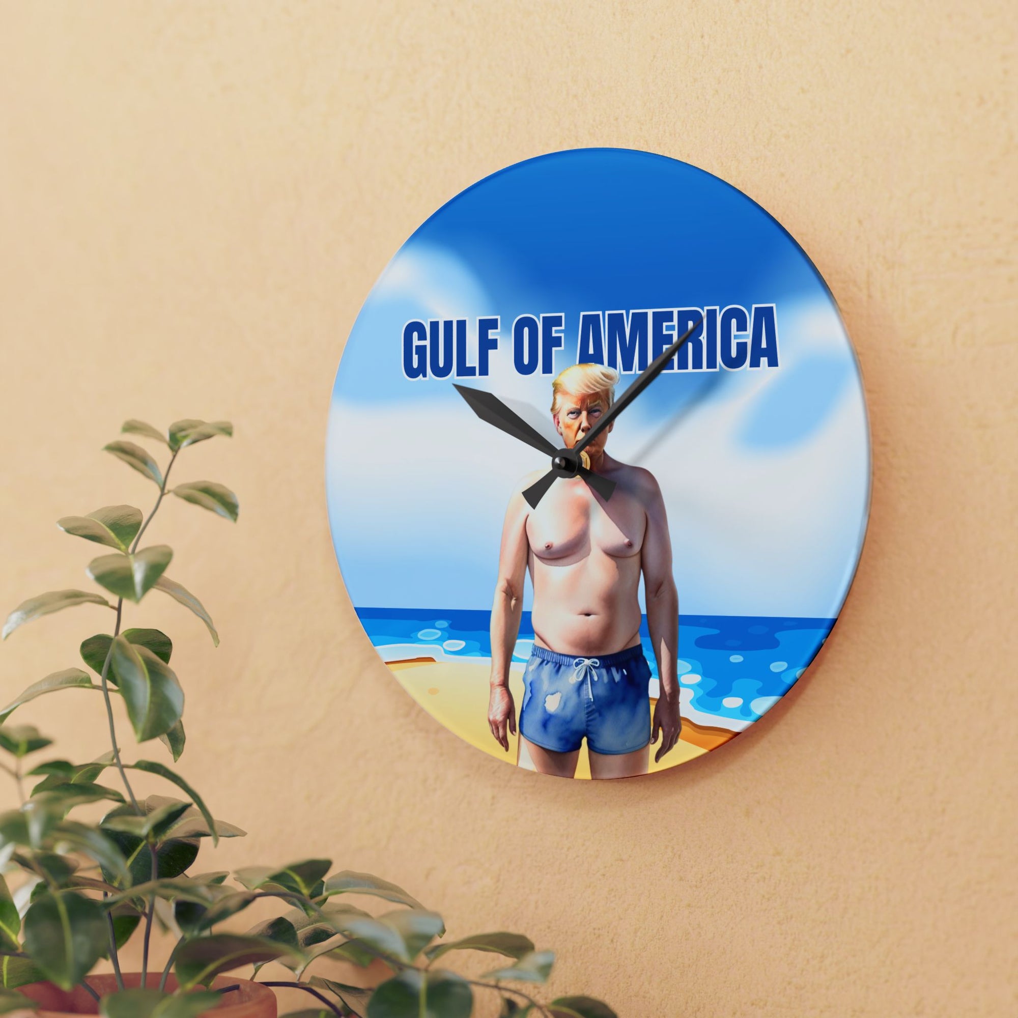 American Gulf Acrylic Wall Clock - Stylish Coastal Home Decor