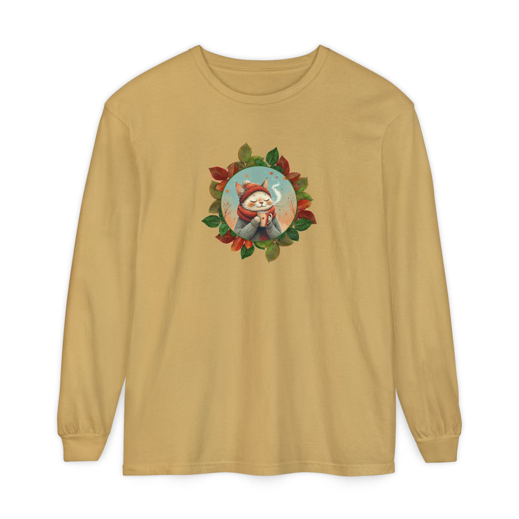 Country Autumn Kitty Long Sleeve T-Shirt | Fall Fashion