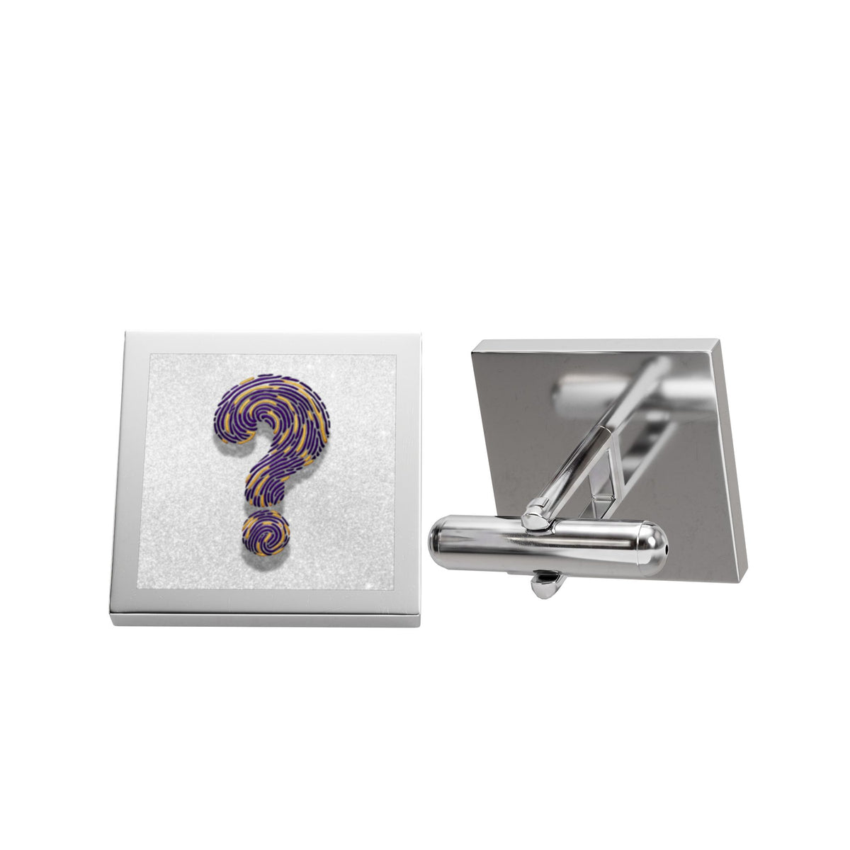Fingerprint Question Mark Cufflinks | True Crime Mystery Cufflinks