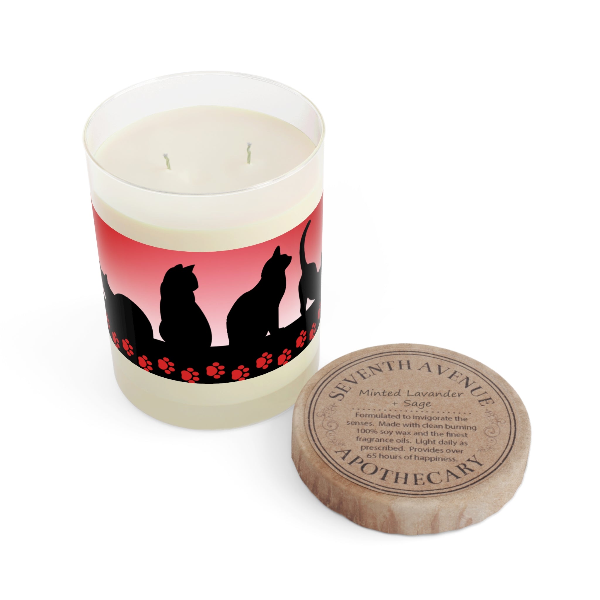 Photo depicting the ​Black Cats Scented Candle - Full Glass, 11oz from EpiAl's Shop.