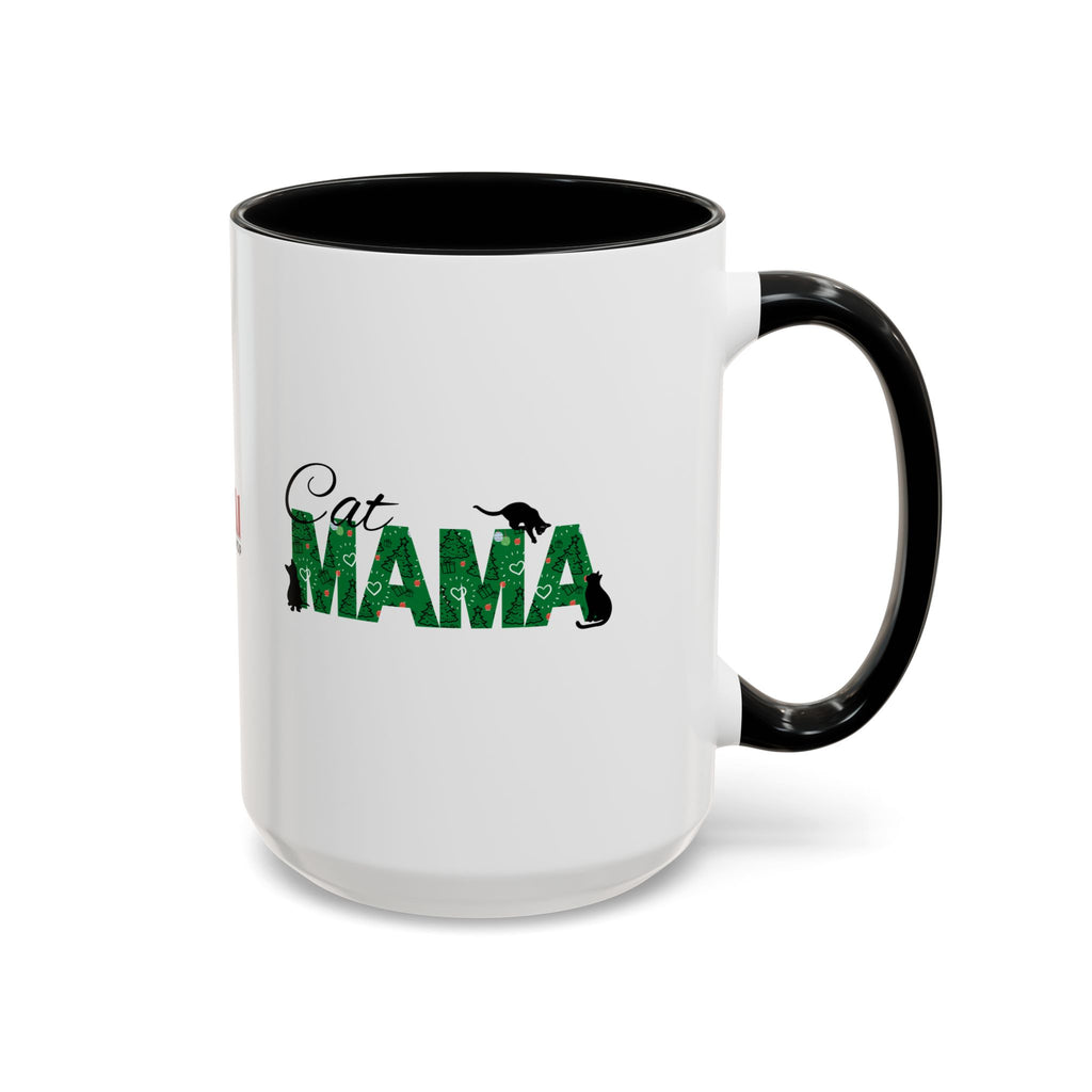 Christmas Cat Mama Accent Coffee Mug (11, 15oz)