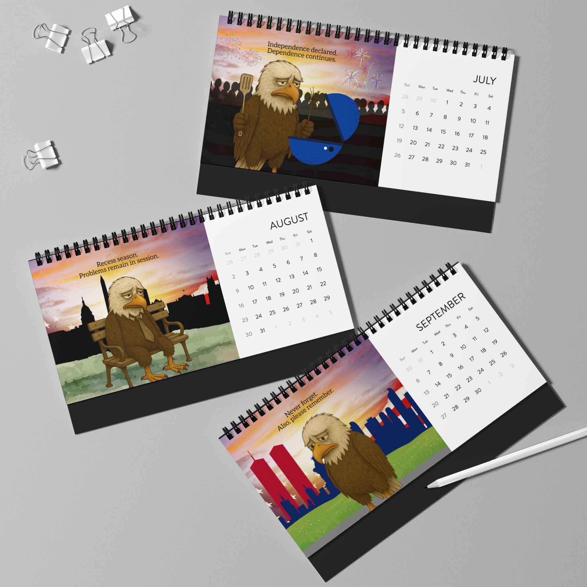E Pluribus … Sigh: A Bald Eagle’s Year of American Fatigue – Desktop Calendar