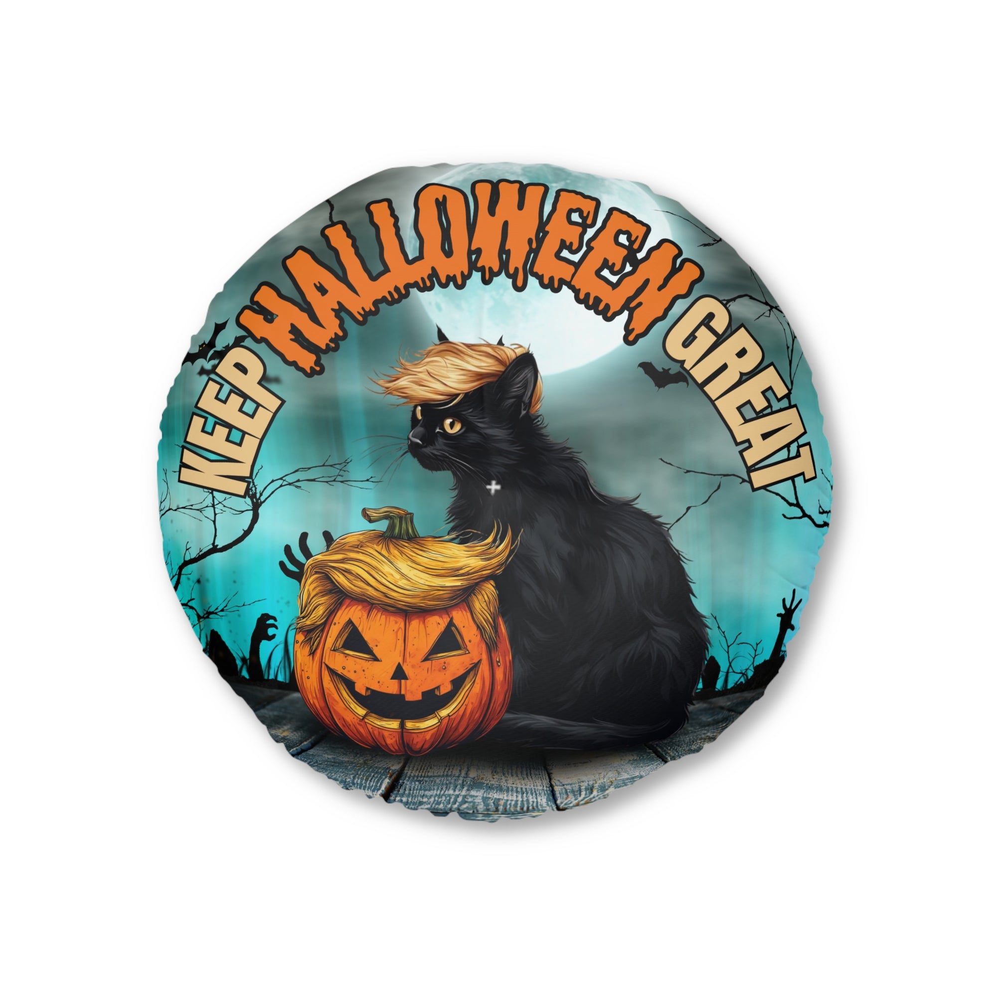 Keep Halloween Great Tufted Floor Pillow, Round