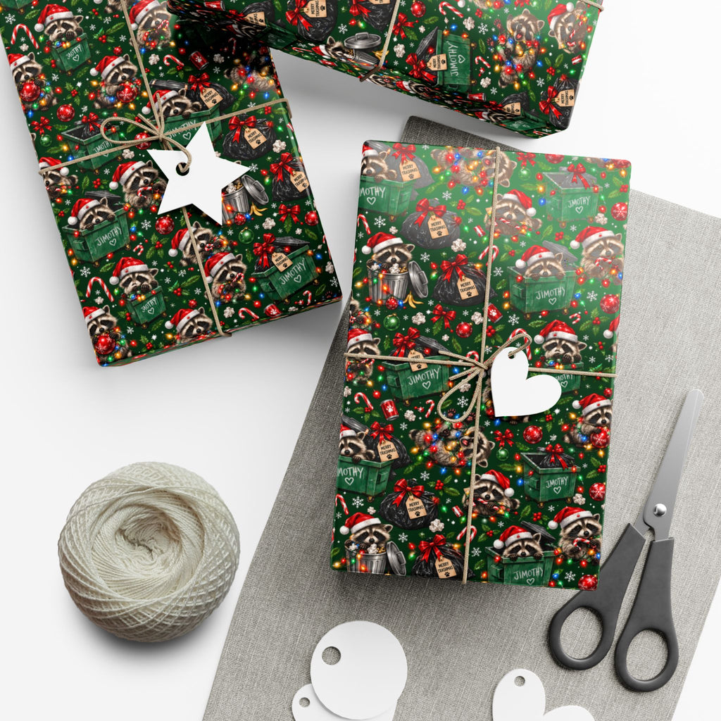 Jimothy’s Merry Trashmas Raccoon Christmas Wrapping Paper