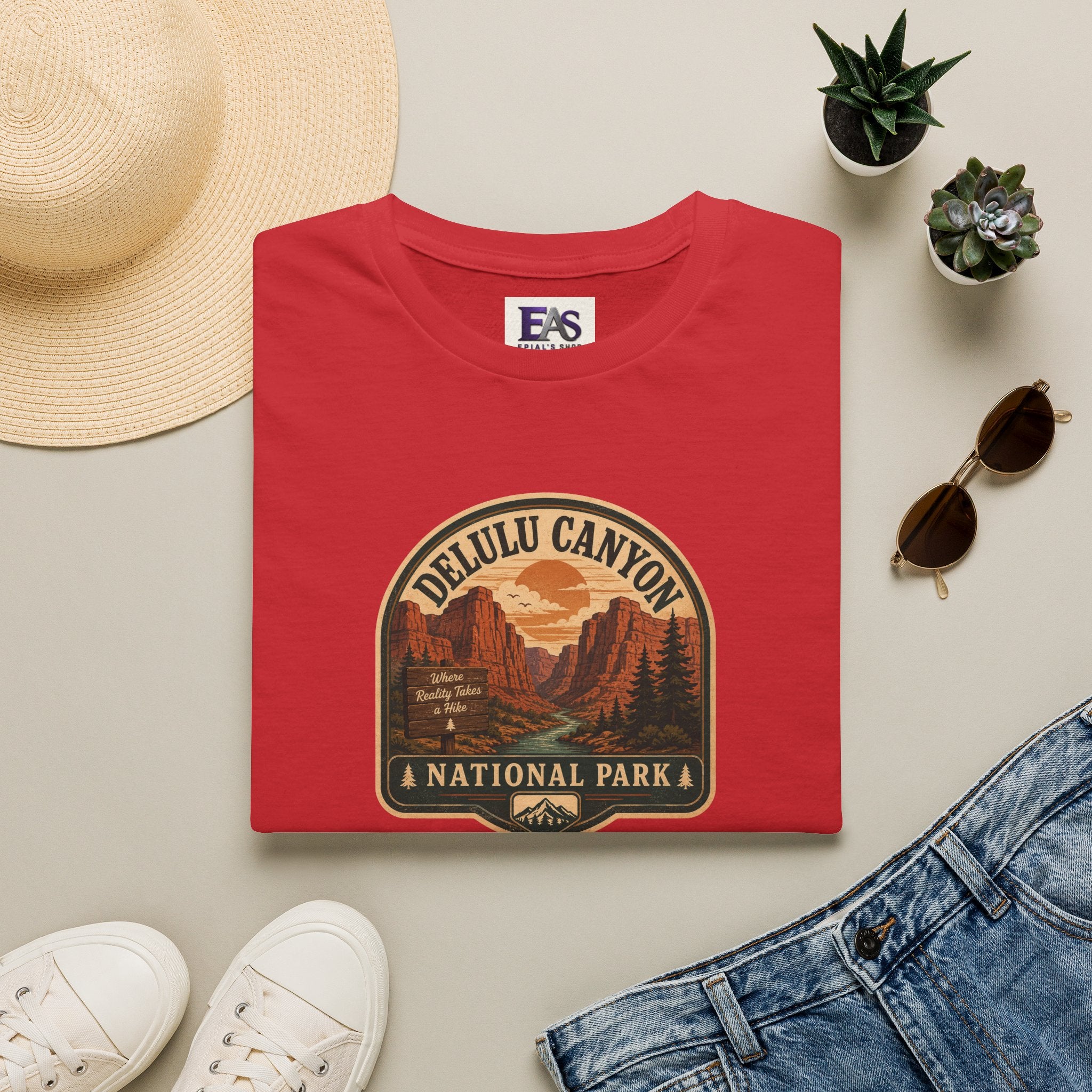 Delulu Canyon National Park Unisex T-Shirt | Funny Retro National Park Parody Tee