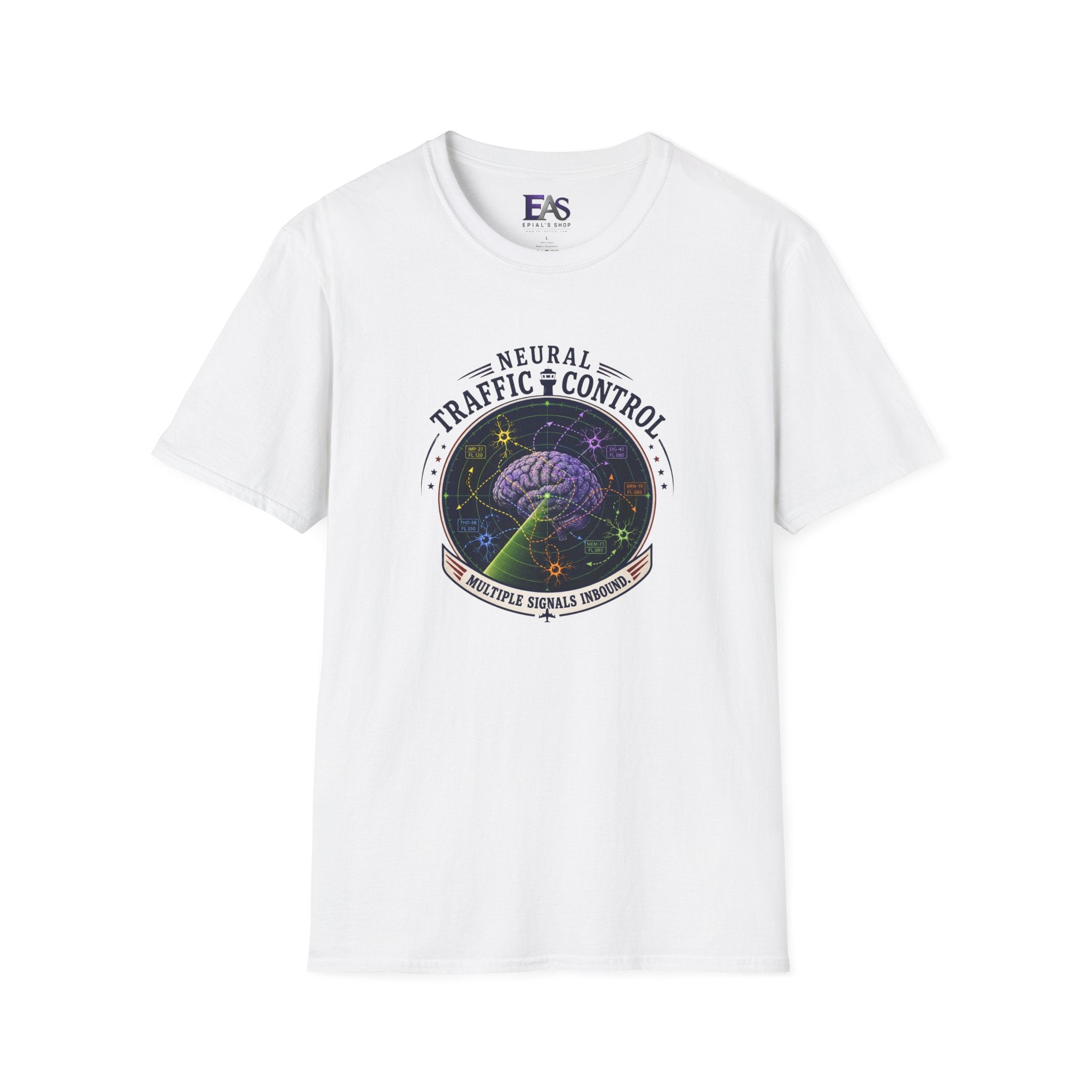 Neural Traffic Control T-Shirt | Brain Radar Graphic Tee