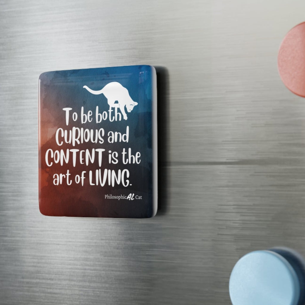 Curious & Content Porcelain Magnet, Square