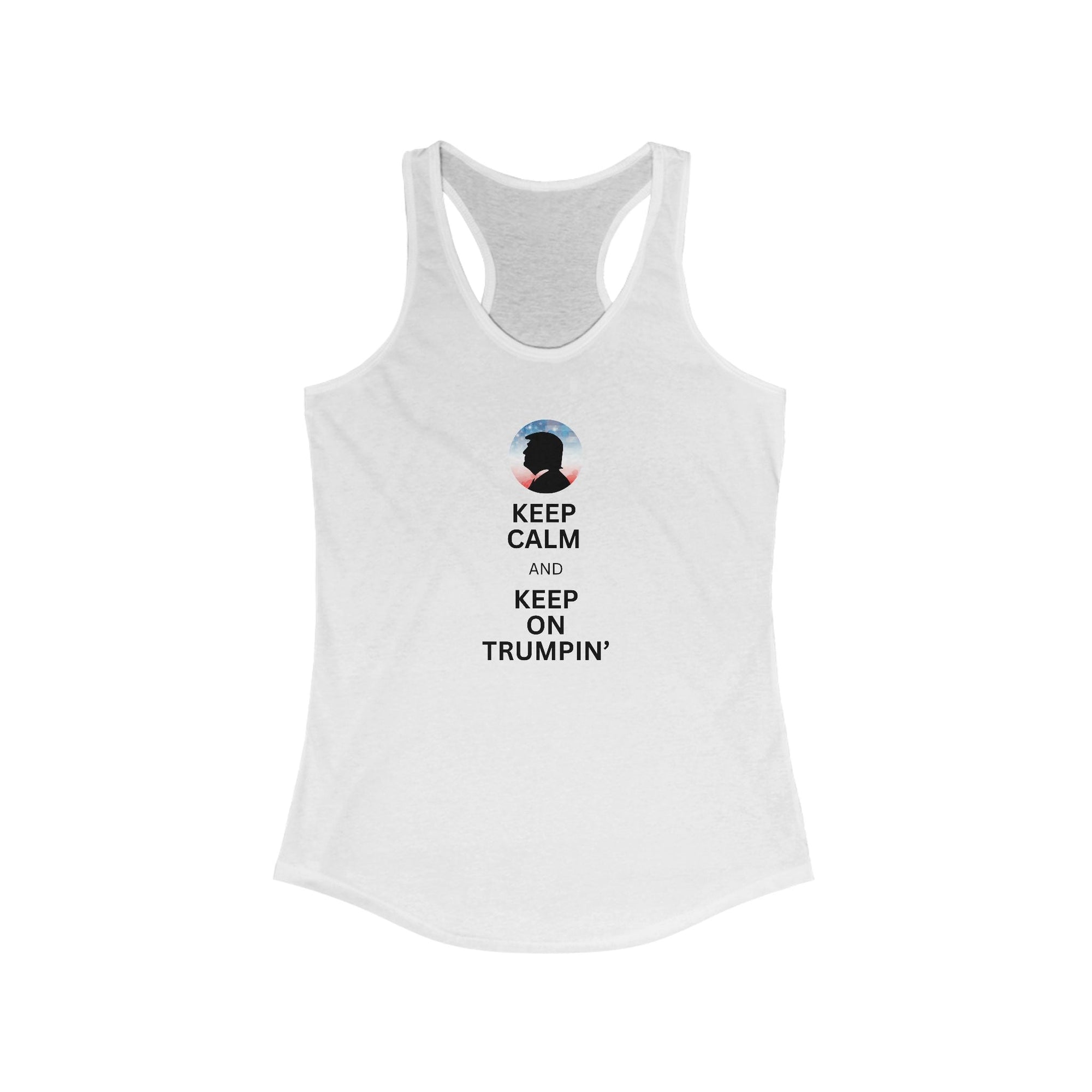 Keep Calm and Keep on Trumpin' Racerback Tank for Women Printify
