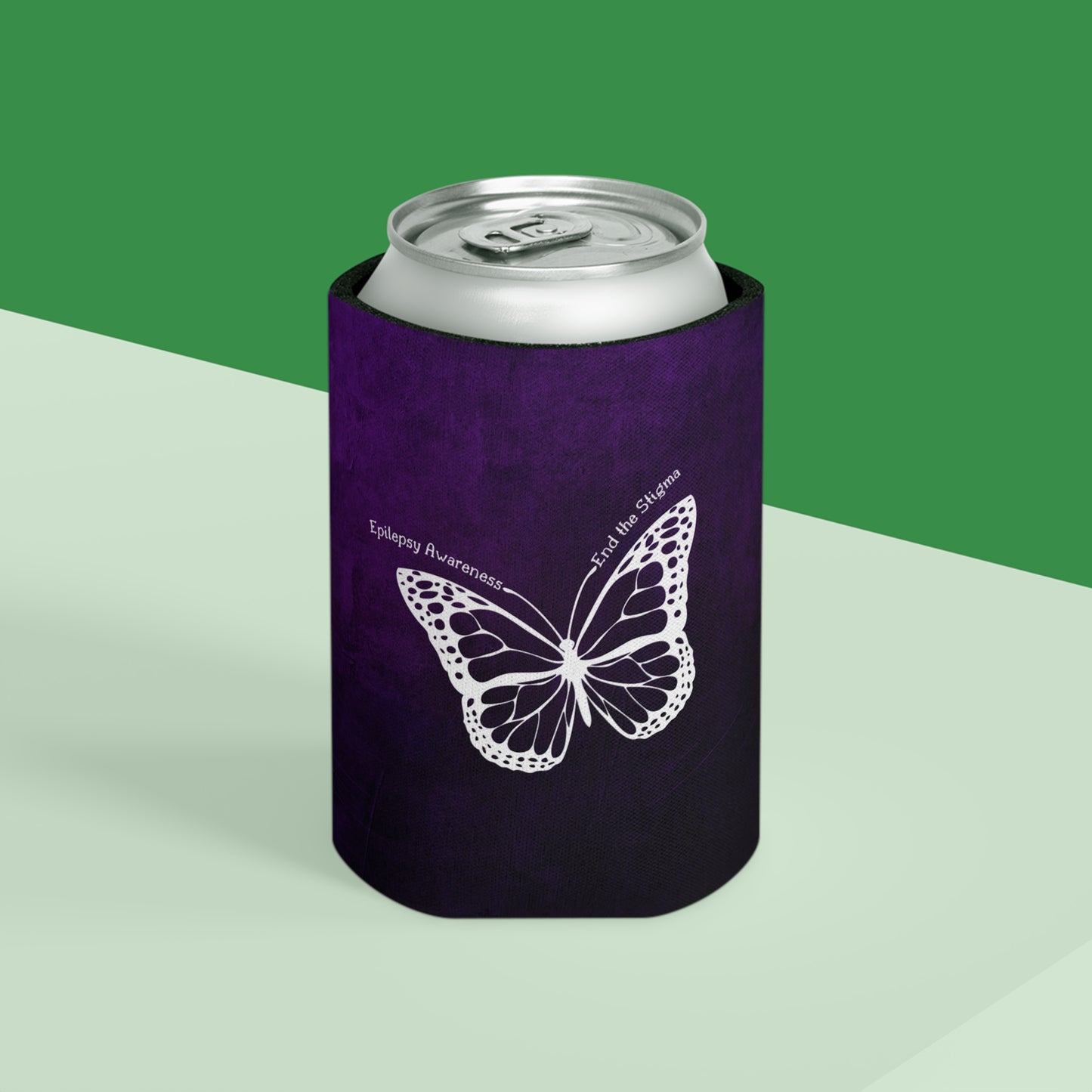 Epilepsy Awareness Butterfly Can Cooler - Support and Celebrate