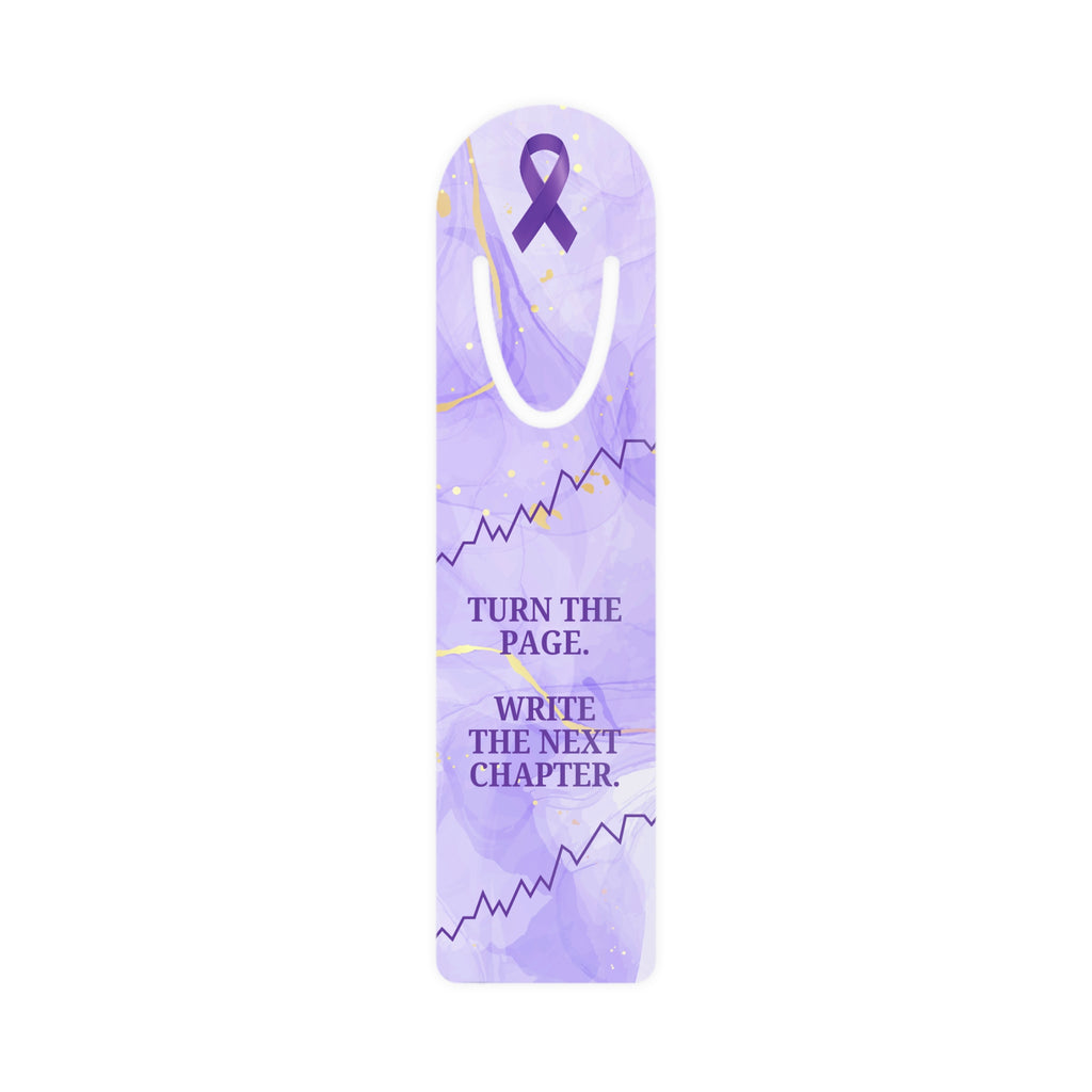 Lavender “Turn the Page” Metal Bookmark – Epilepsy Awareness