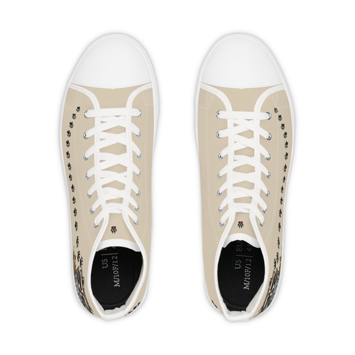 Jimothy Raccoon Paw Print Men's High-Top Canvas Sneakers