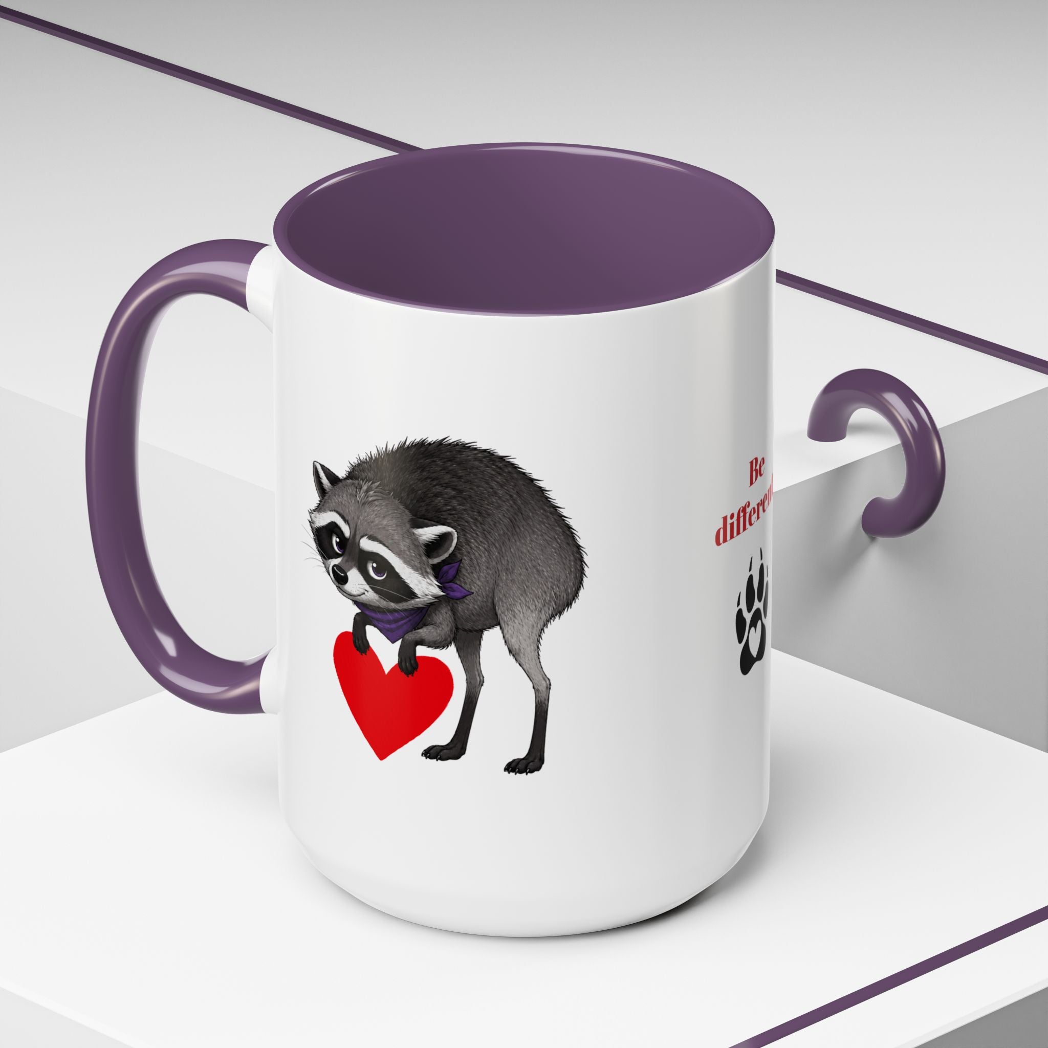 Jimothy “Be Different” Raccoon Mug
