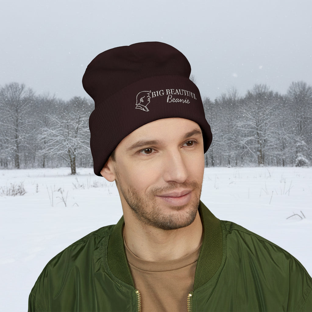 Big Beautiful Beanie — Embroidered Cuffed Knit Hat