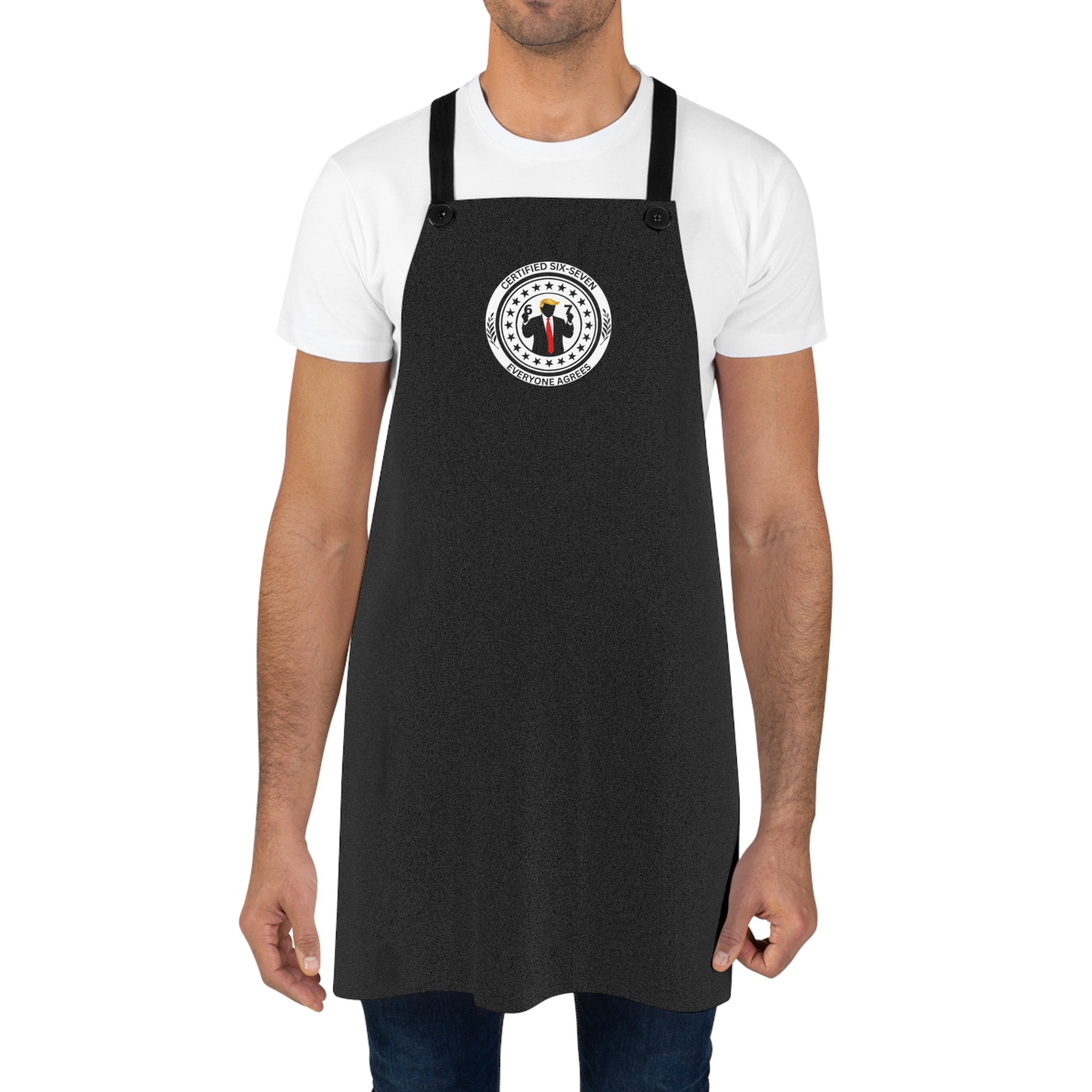 Certified Six Seven Apron – Political Parody Kitchen & Grill Apron
